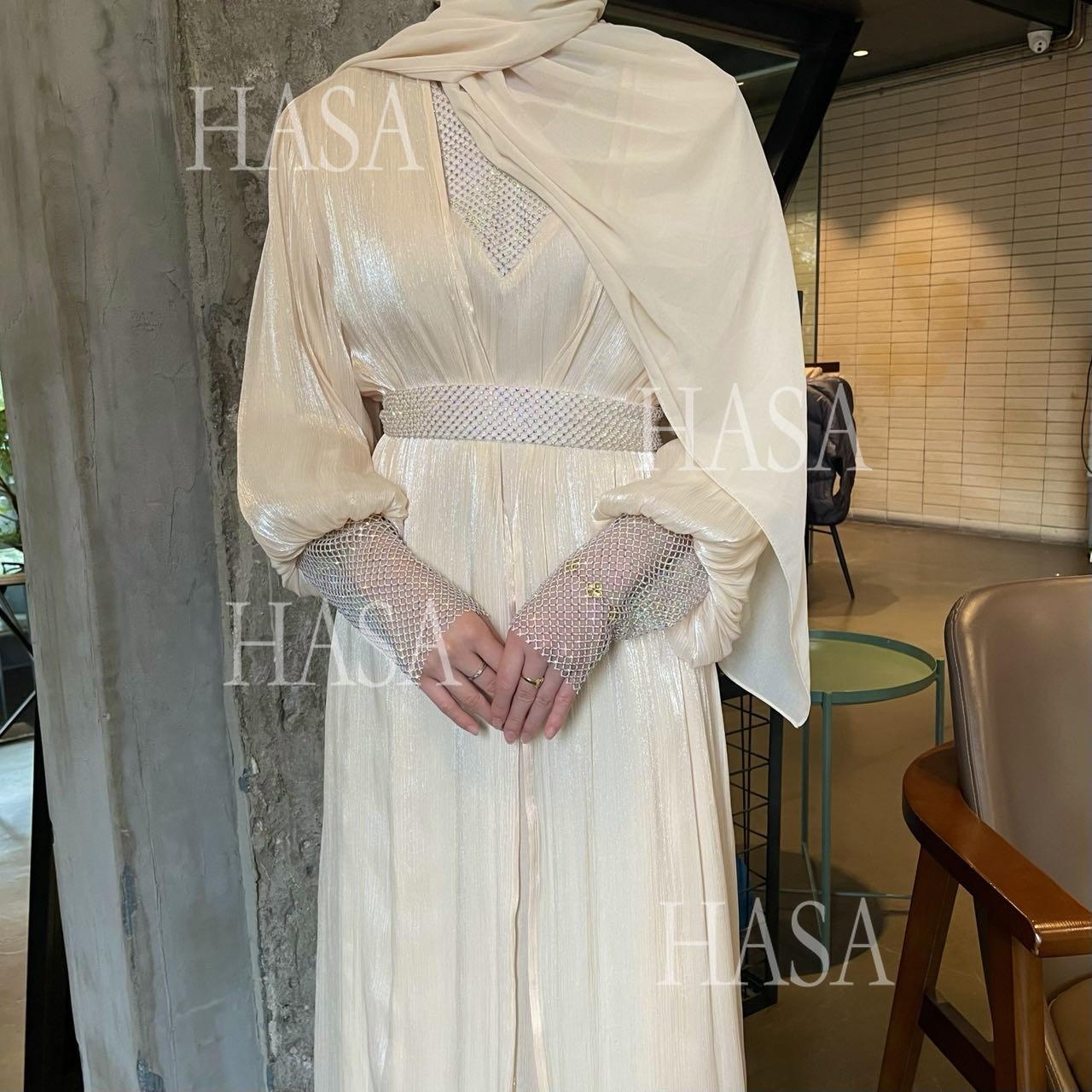 HS6481  Chiffon Robe 4 - Piece Set for Graceful Look