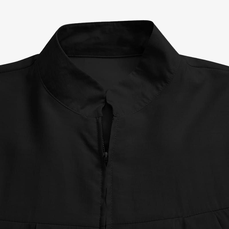HASASERIES HS0552 Muslim style Arabic style stand-up collar zipper pockets Abaya casual dresses