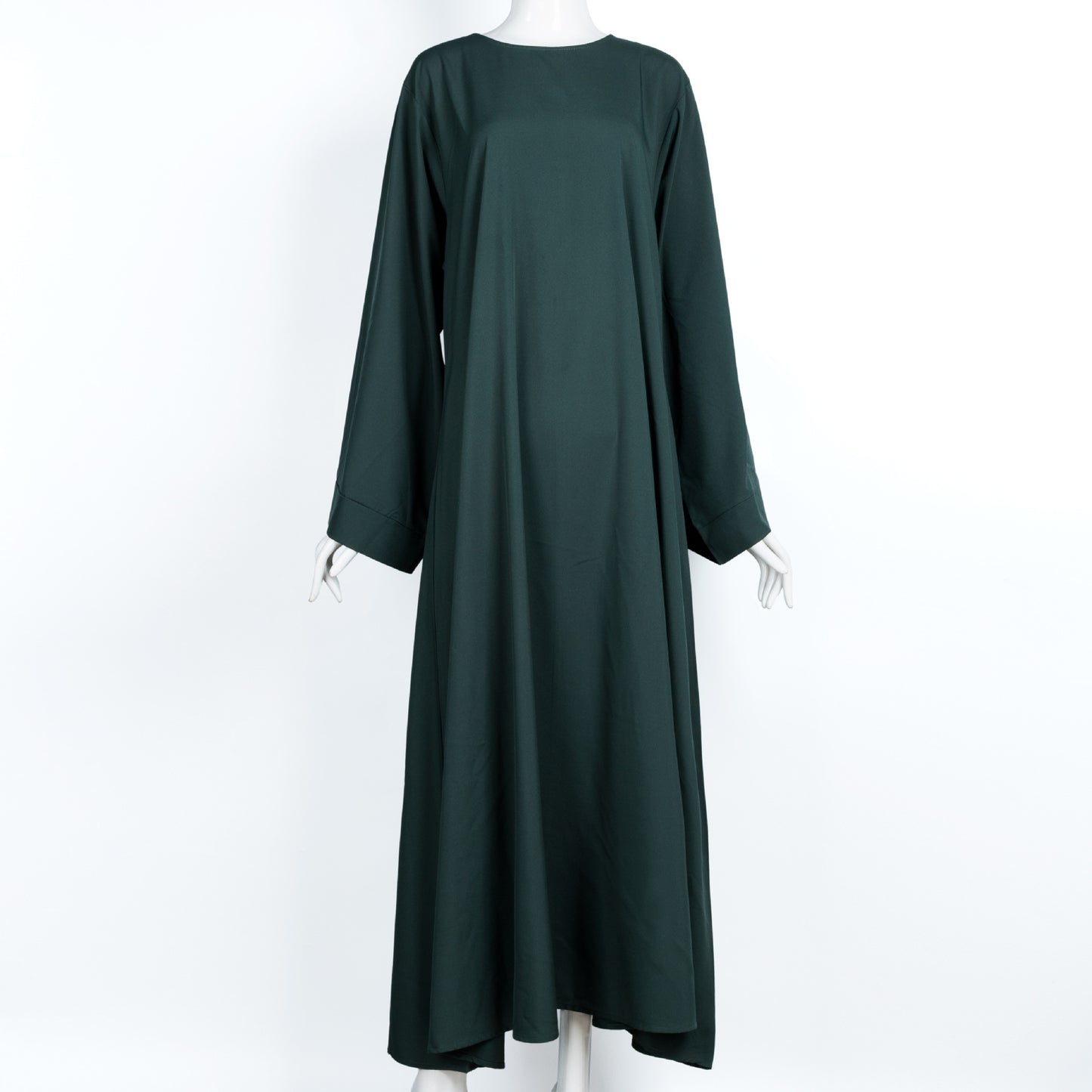 HS0477 Casual abaya solid color airy women's long sleeve round neck maxi dress