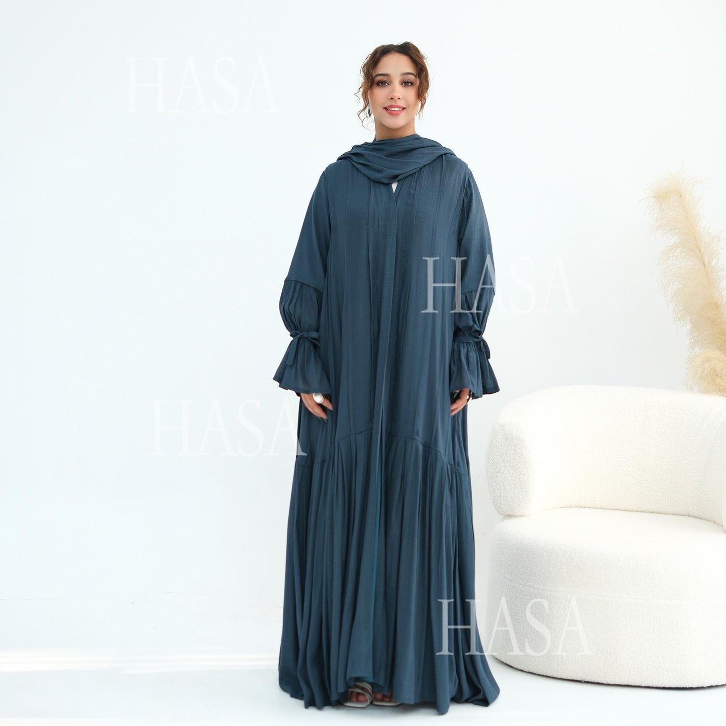 HASA HS6802 Flowy Abaya and Hijab Set You Will Love