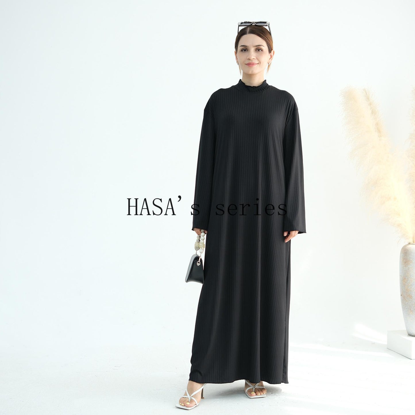 HS5509 Beautiful Stand Collar Dress Robe - Lightweight multi-color design, comfortable and stylish party  wear red dress thick  thigh 2  part bow  outfits