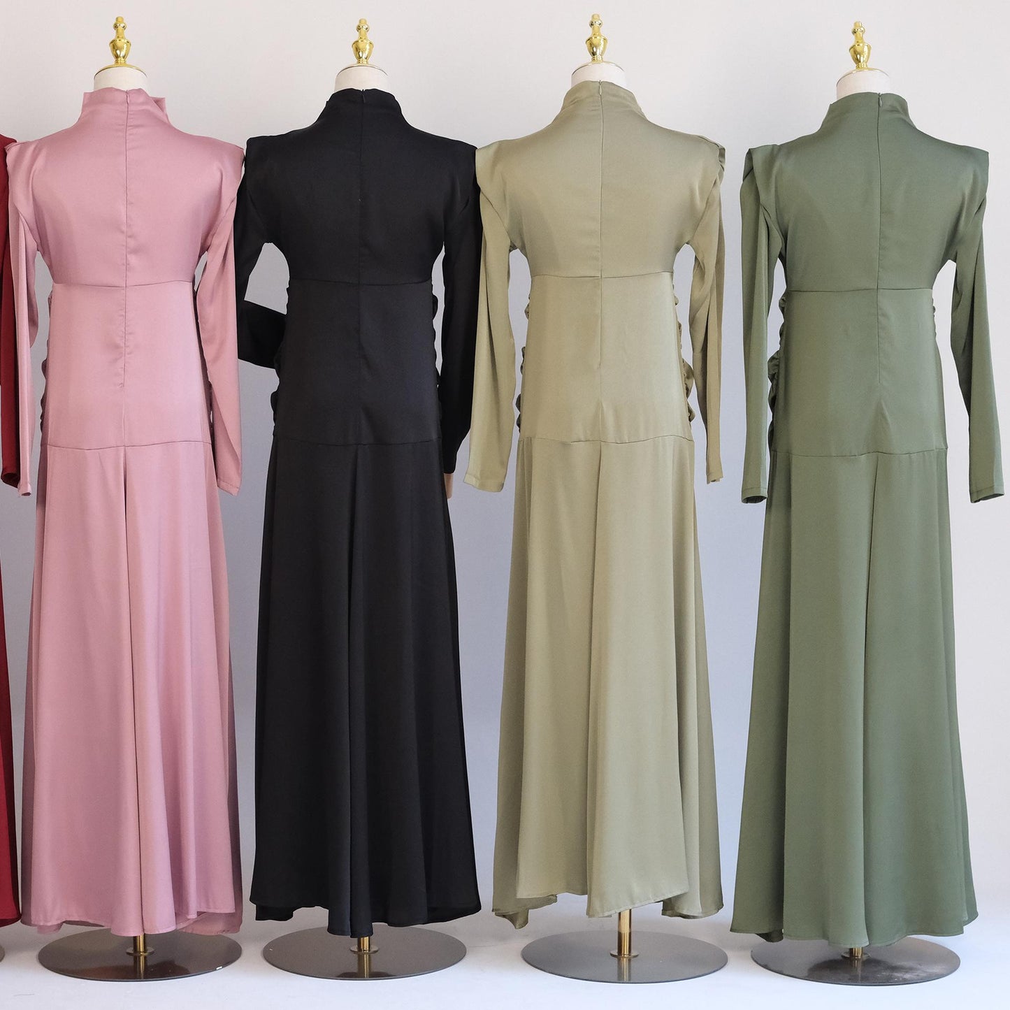 Robe de chambre amincissante à col montant de couleur unie HASASERIES HS1020