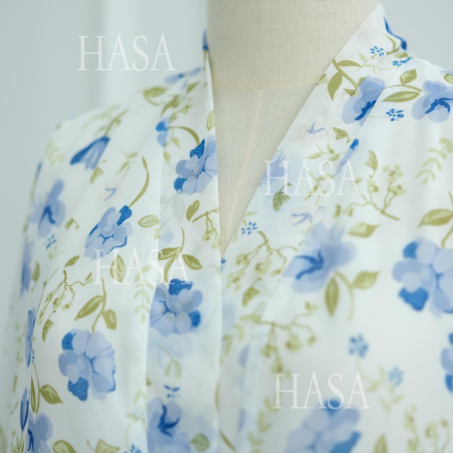 HS6515 Summer Printed Chiffon Jacket and Headscarf Two-Piece Set