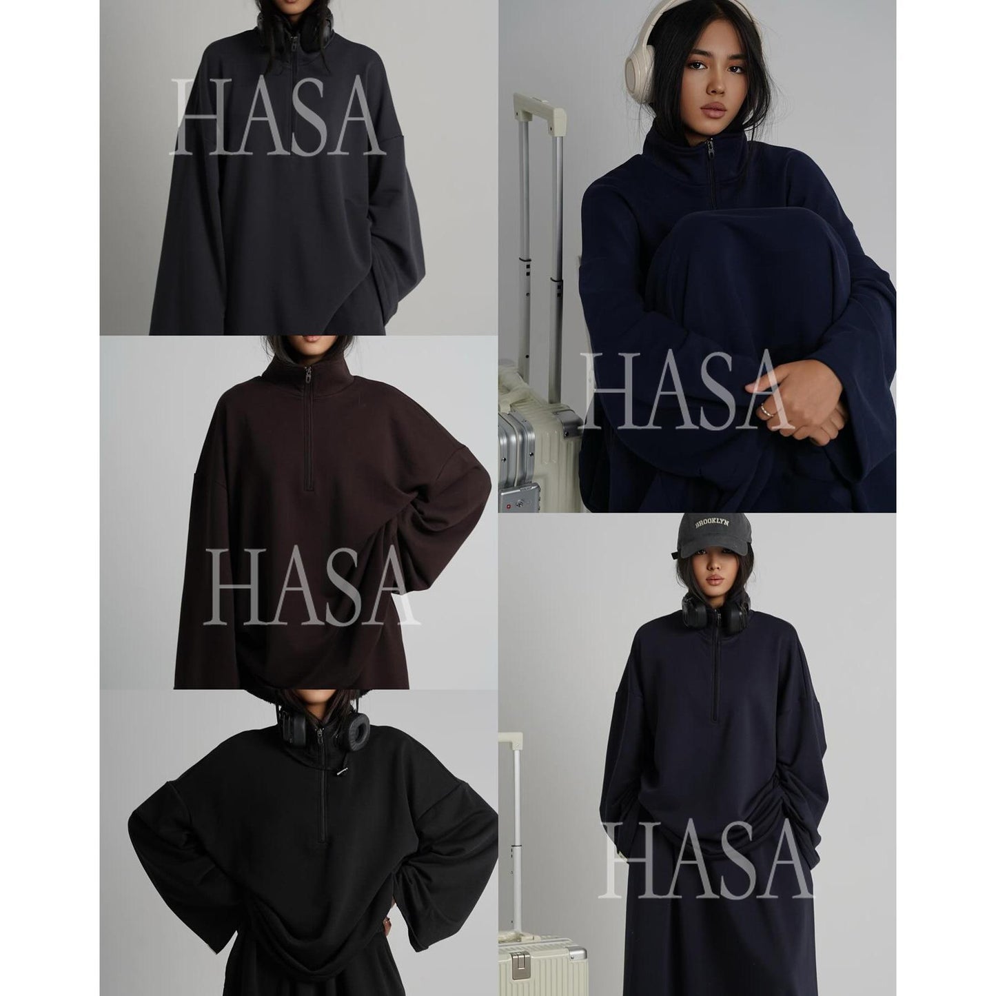 HASA HS6783 Cool Streetwear Maxi Skirt and Loose Top Set