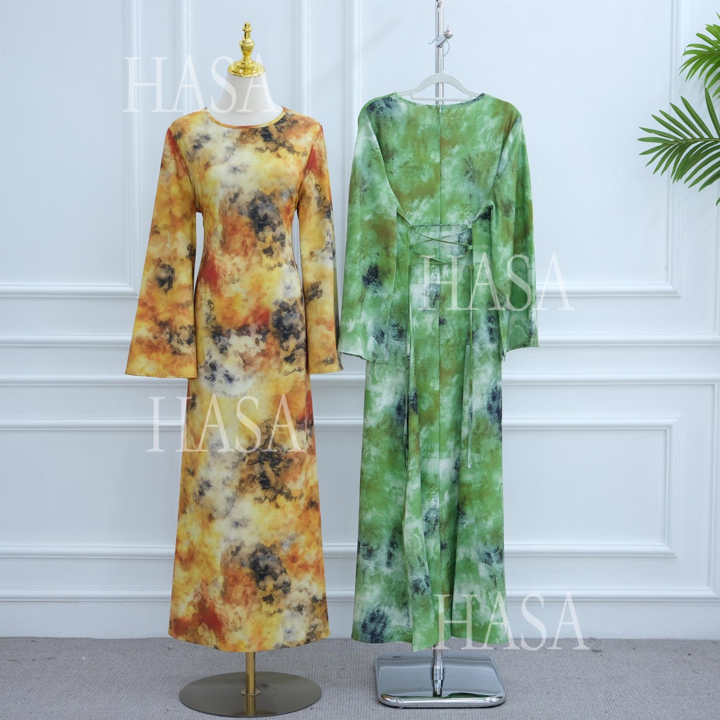 HS6550 Elegant Printed Abaya with Long Sleeves