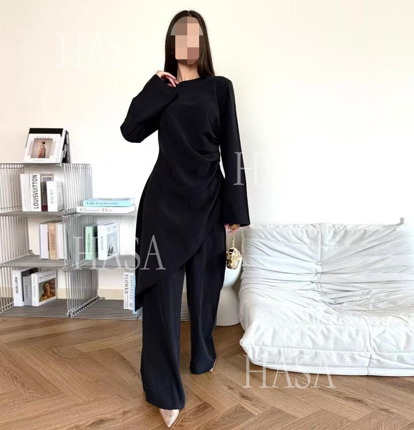 HS6606 Asymmetrical two-piece tunic (with optional headscarf)