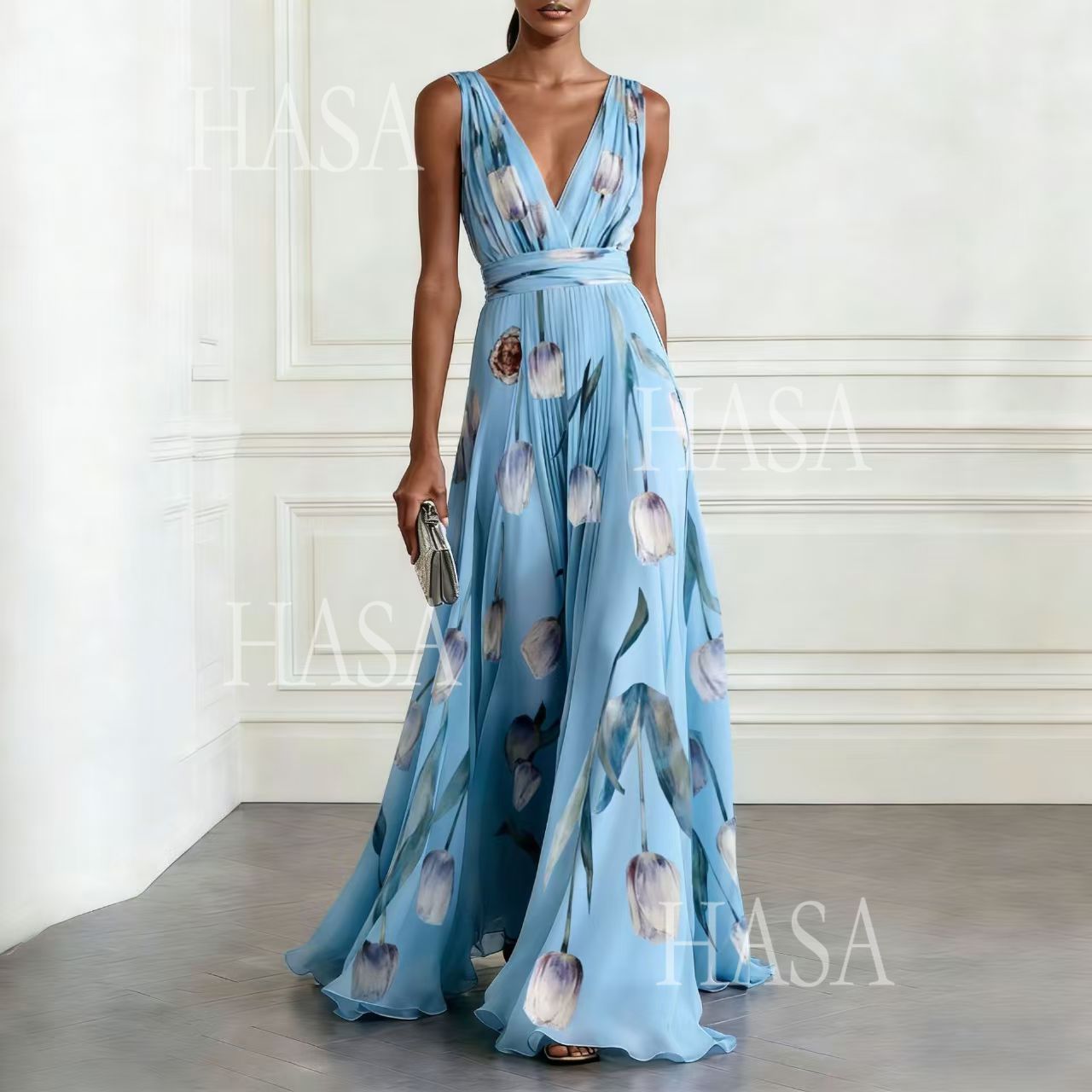 HASA HS6799 Romantic Floral Maxi Dress That Turns Heads