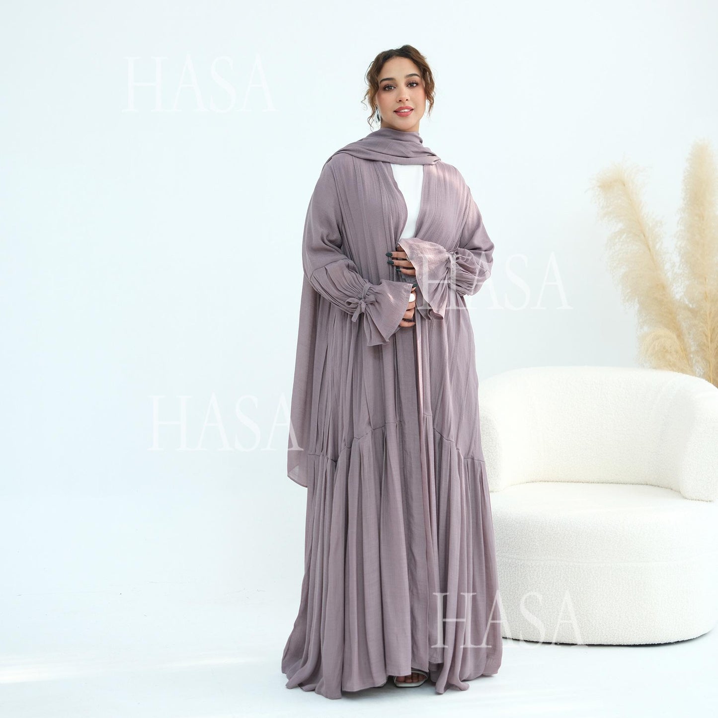 HASA HS6802 Flowy Abaya and Hijab Set You Will Love