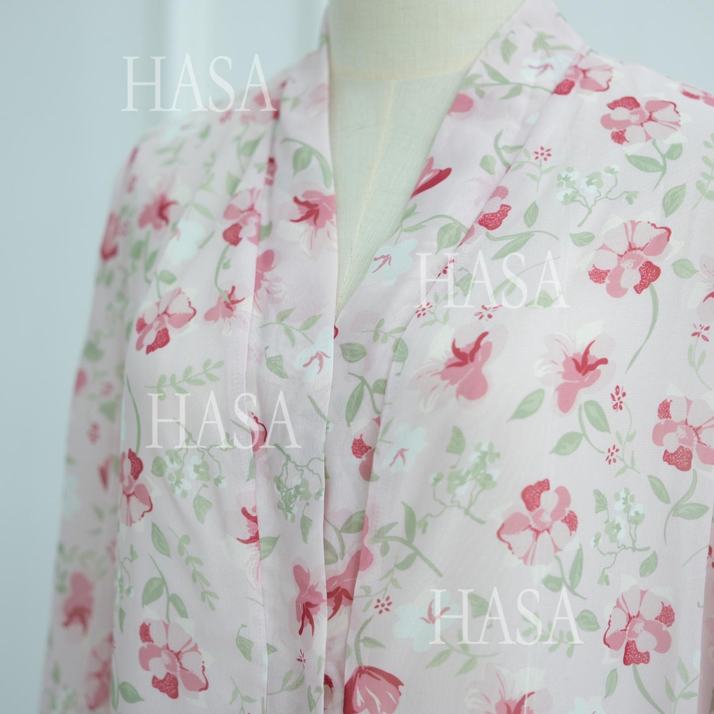 HS6515 Summer Printed Chiffon Jacket and Headscarf Two-Piece Set