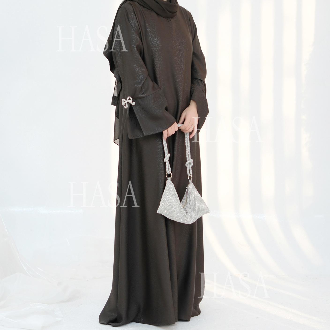HS5867 Bow-knot Cuff Long Skirt | Elegant and Radiant