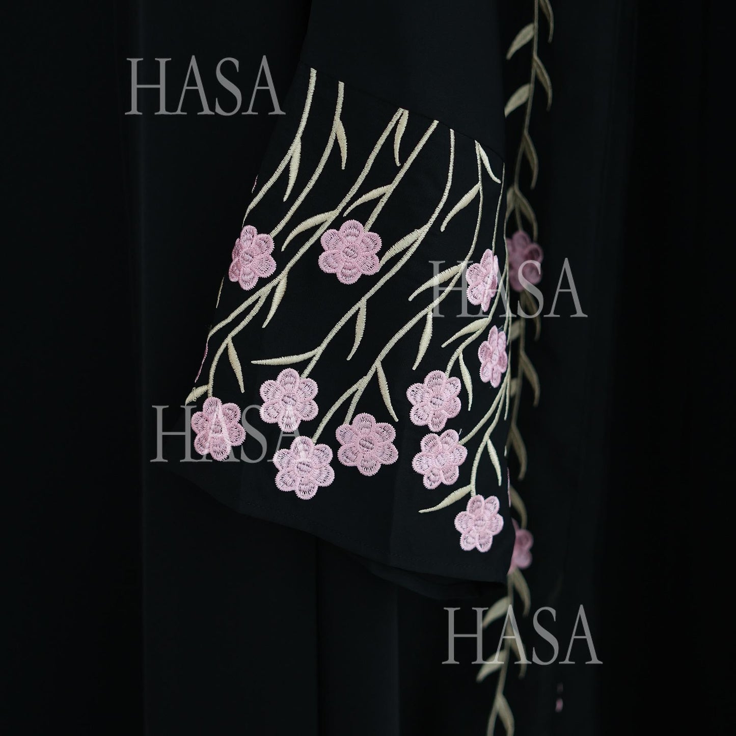 HS6529 Embroidered cardigan robe with headscarf, optional inner wear combination