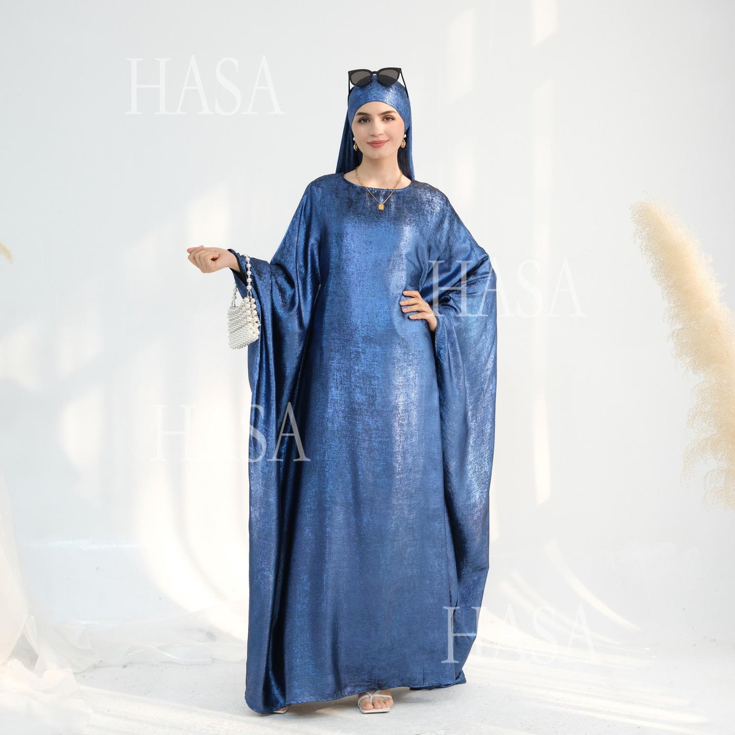 HS5879 Light-sensing Two-piece Dress | with Headscarf Design, The Overall Matching Is More Worry-free