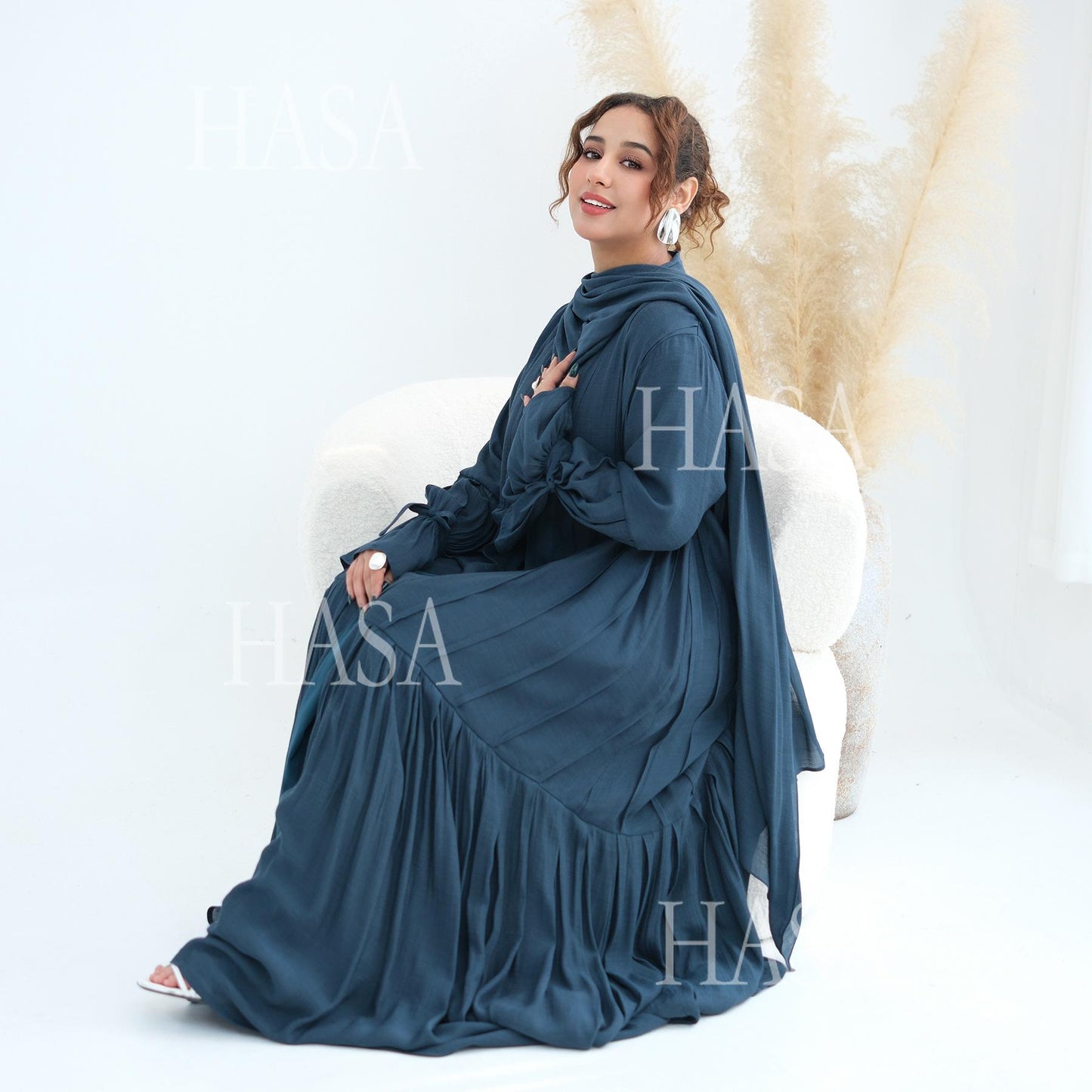 HASA HS6802 Flowy Abaya and Hijab Set You Will Love