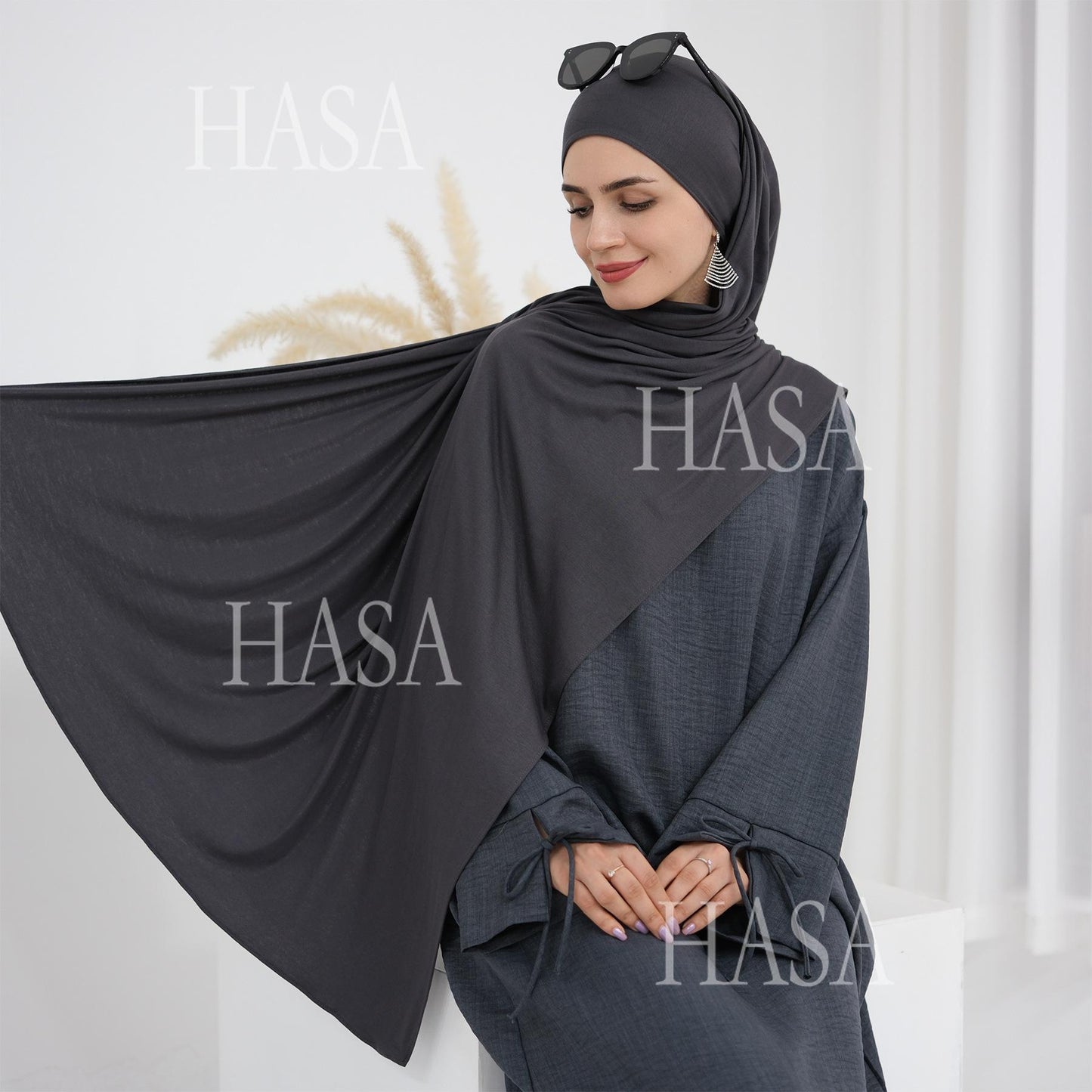 HS6554 Plain Modal Cotton Scarf with Lightweight Comfort