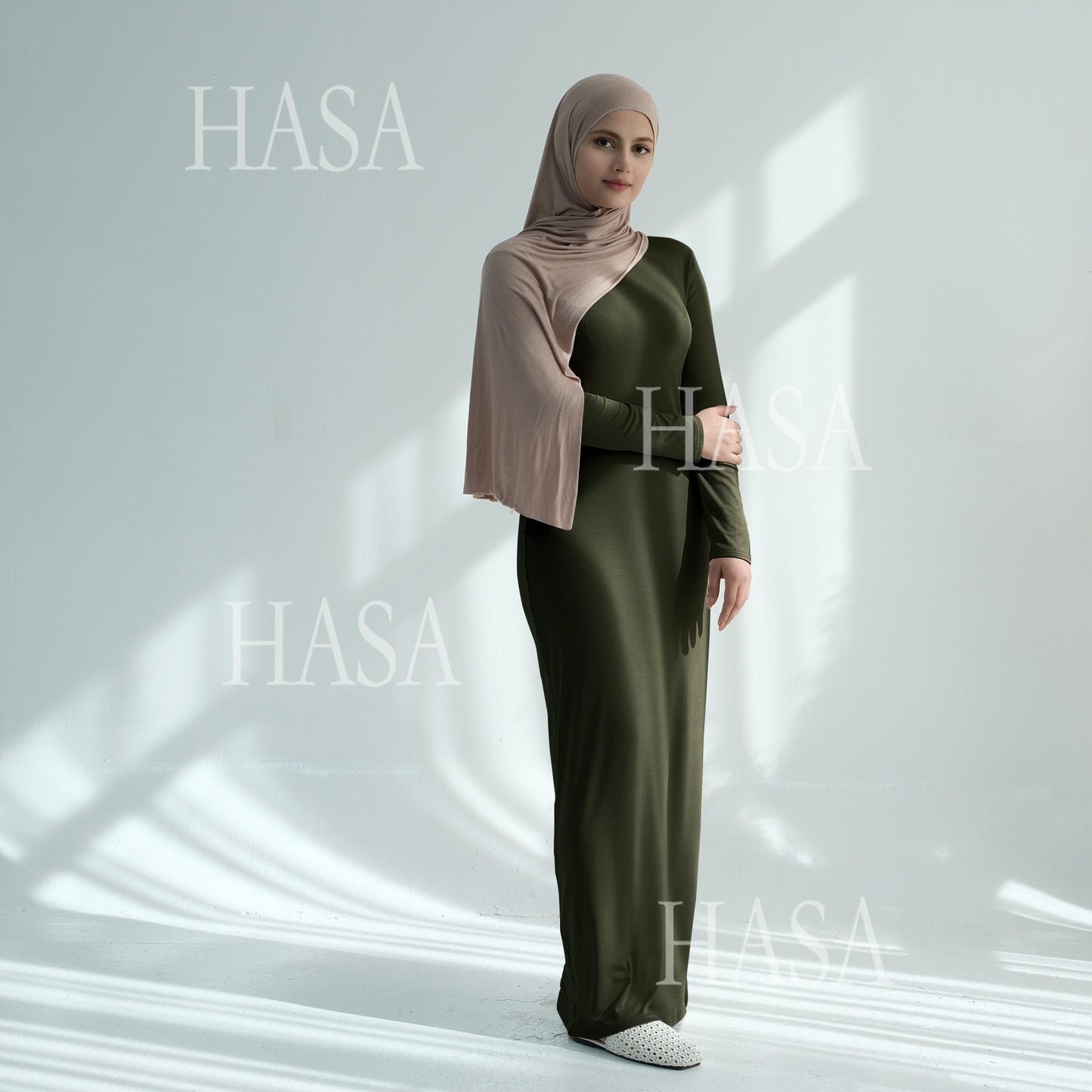 HS6565 Basic Solid Color Modal Cotton Long Dress