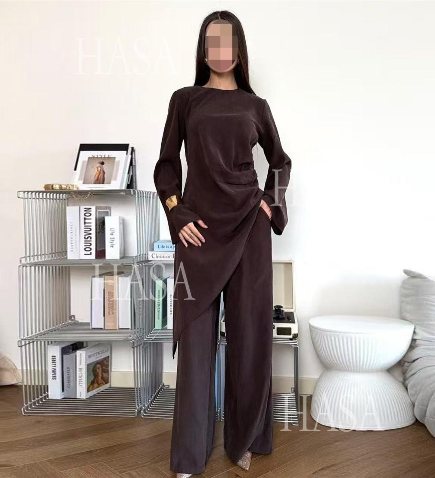 HS6606 Asymmetrical two-piece tunic (with optional headscarf)