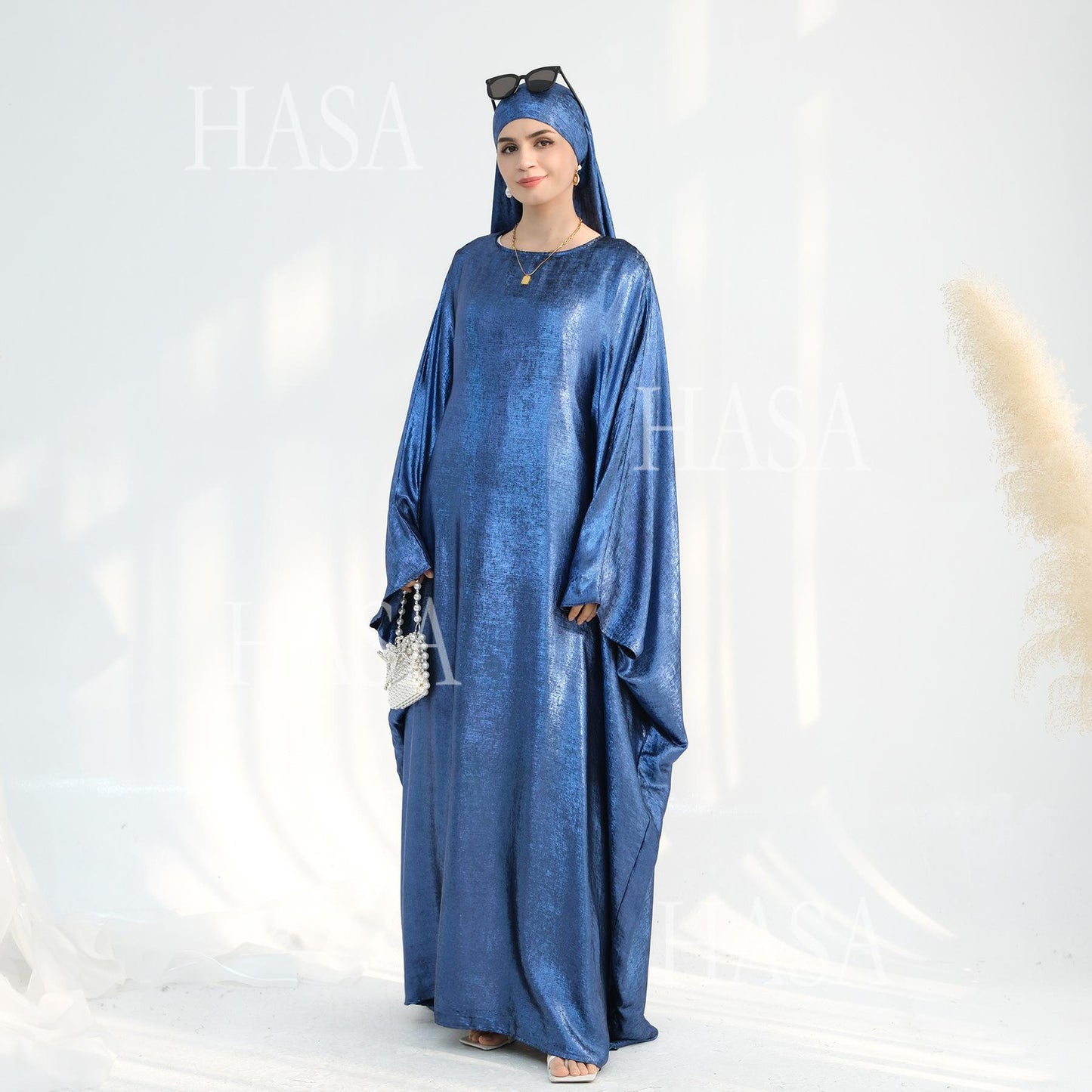 HS5879 Light-sensing Two-piece Dress | with Headscarf Design, The Overall Matching Is More Worry-free