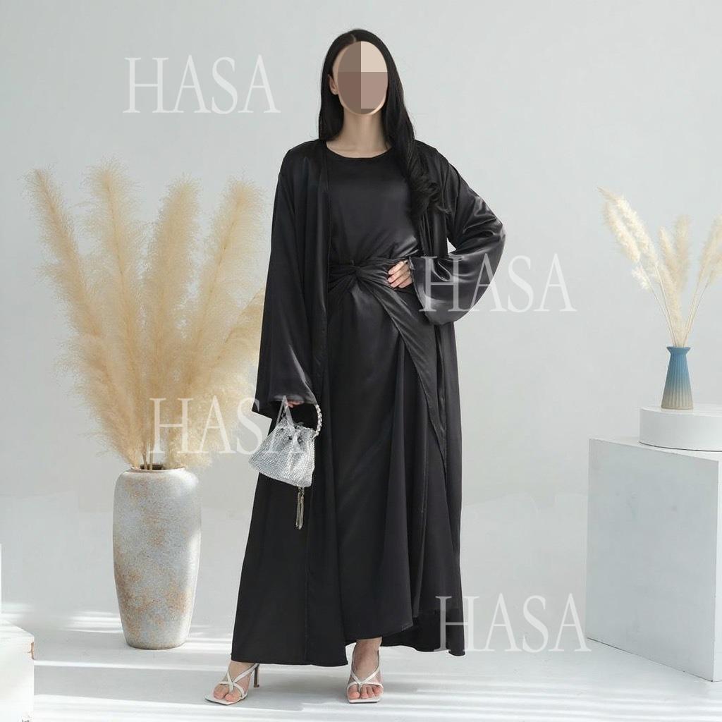 HS6581 Solid color three-piece women's long skirt suit