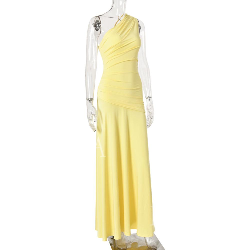 HASA HS6765 Elegant Sculpted Fit Maxi Dress
