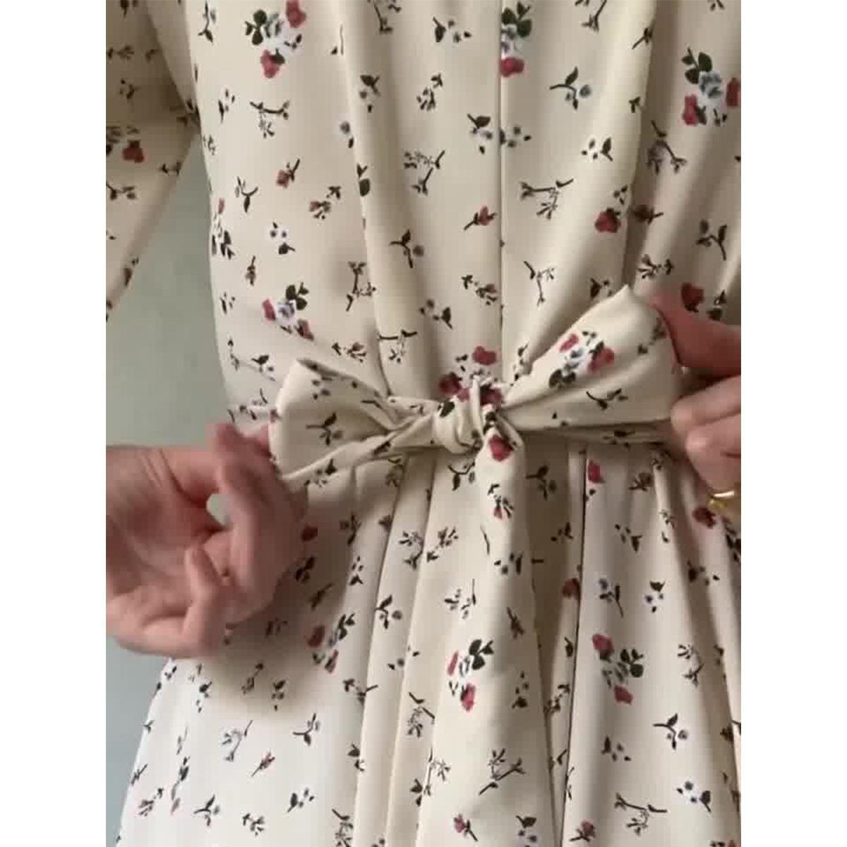 HASASERIES HS1027 Robe longue à lacets et motif floral