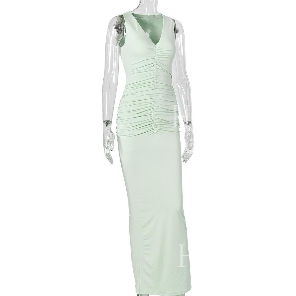 HASA HS6766 Chic Sleeveless Figure Hugging Dress