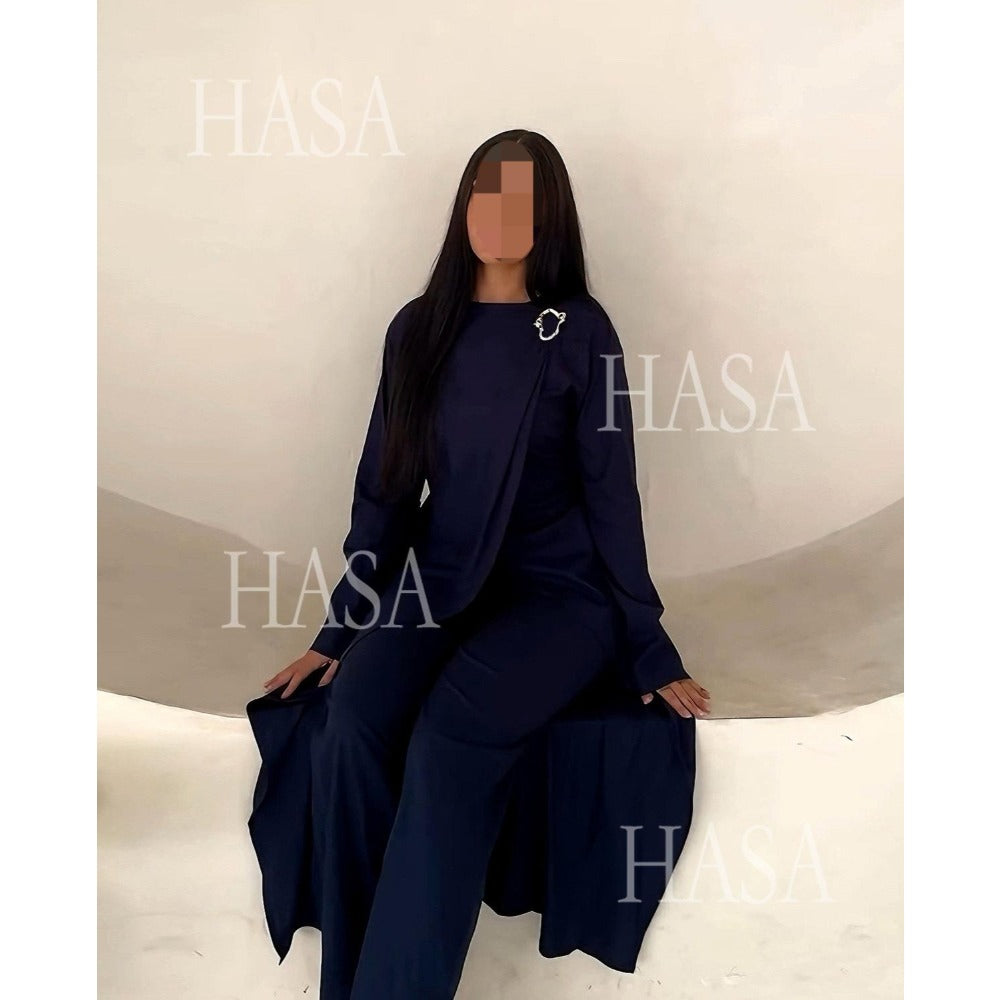 HS6605 Stylish asymmetrical two-piece set (with optional headscarf)