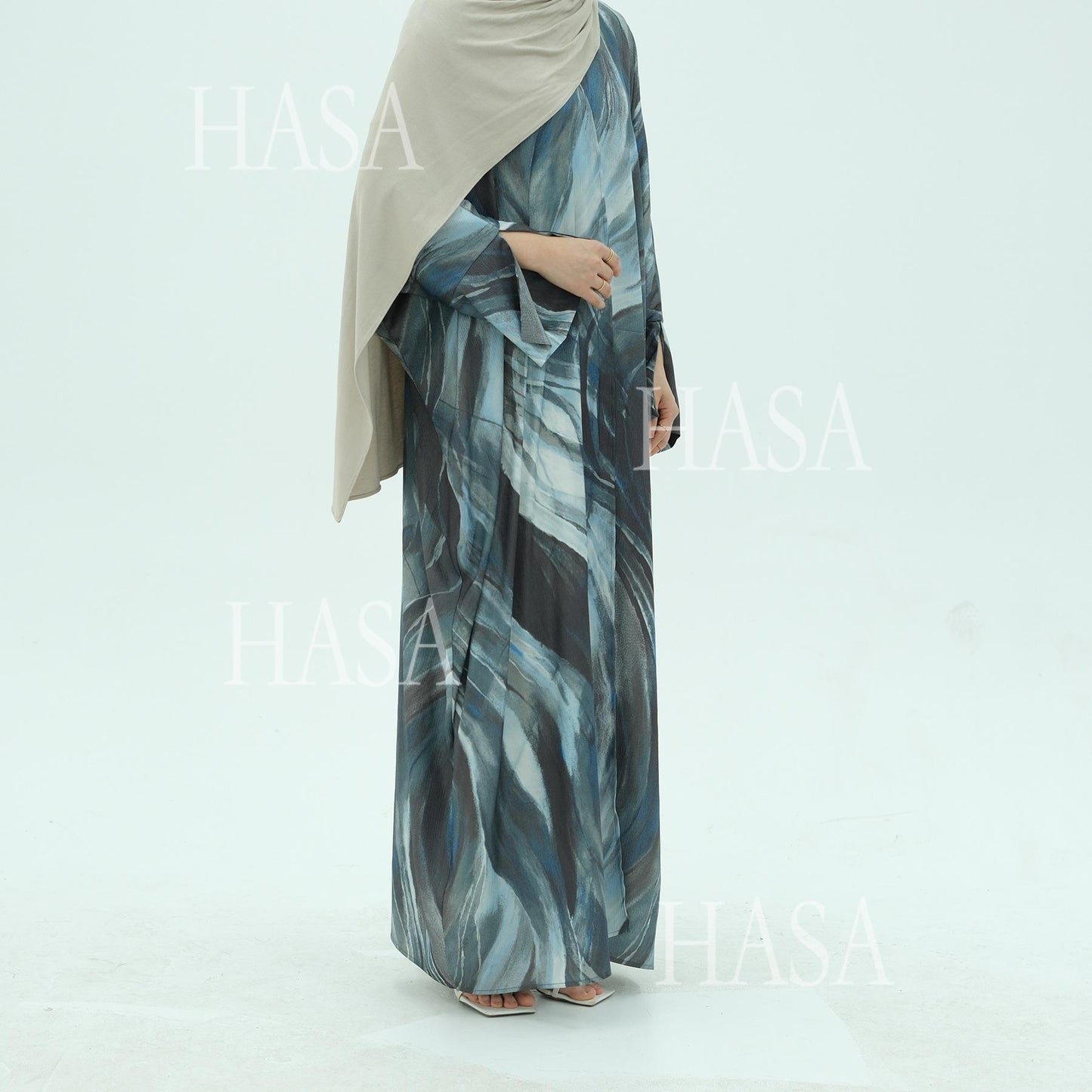 HS6509 Abstract Printed Loose Abaya (Headscarf Not Included)