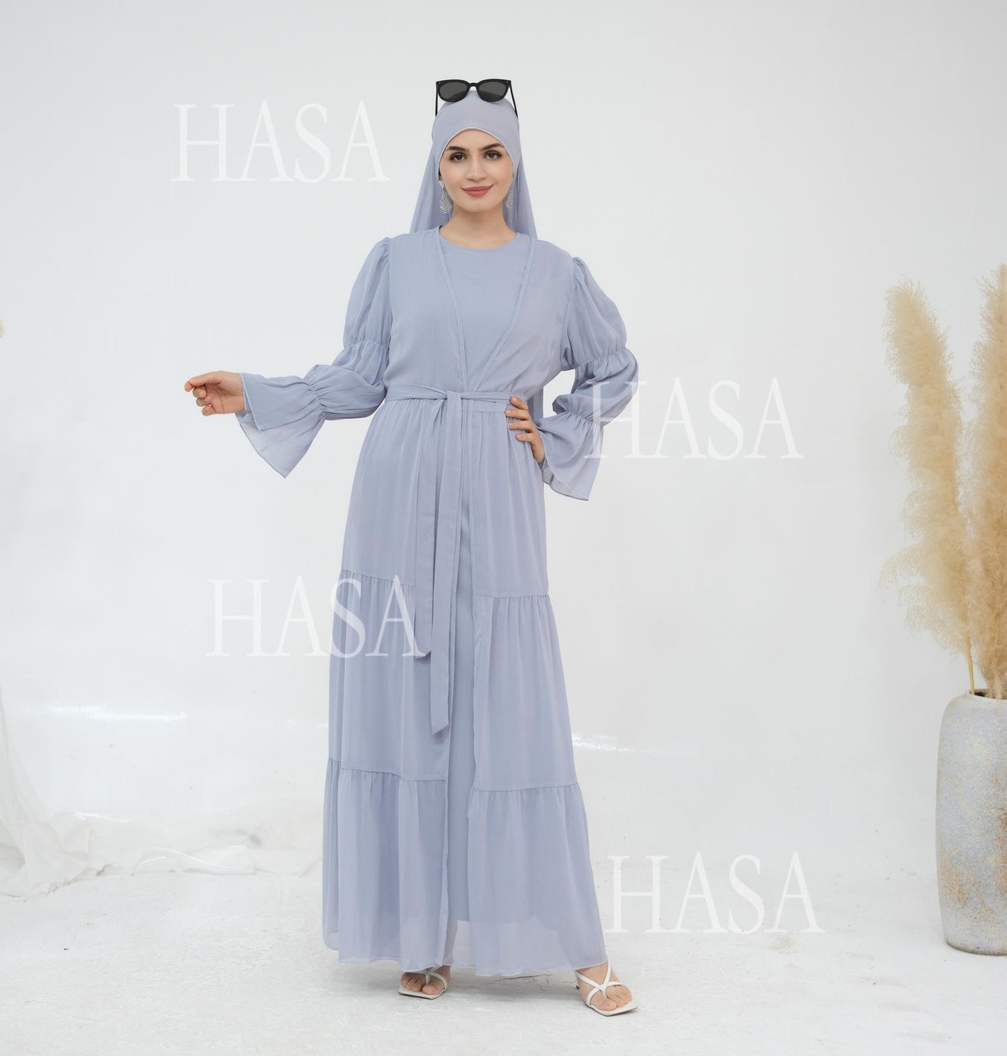 HS5881 Simple Two-piece Suit, A Dress Combination That Combines Comfort and Elegance closed abayas