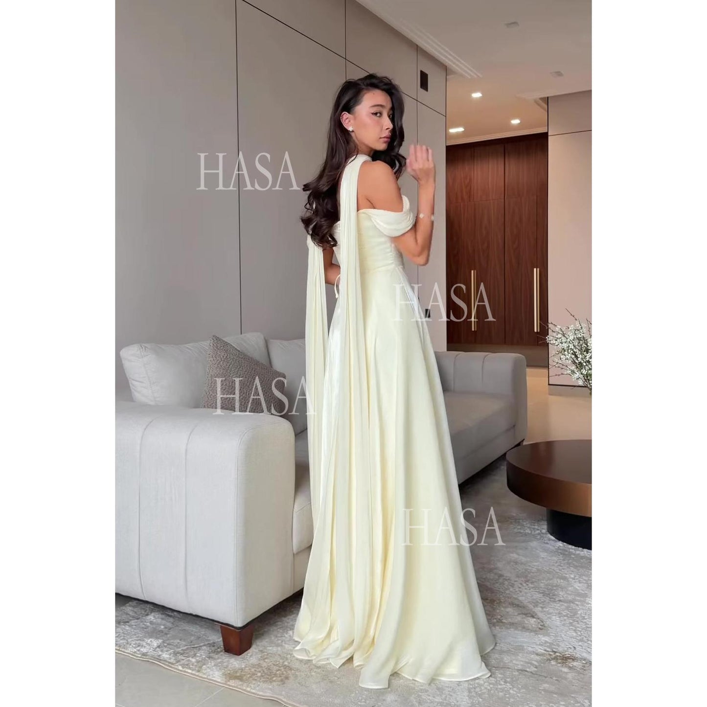 HS6751 Soft Glam Evening Maxi Dress