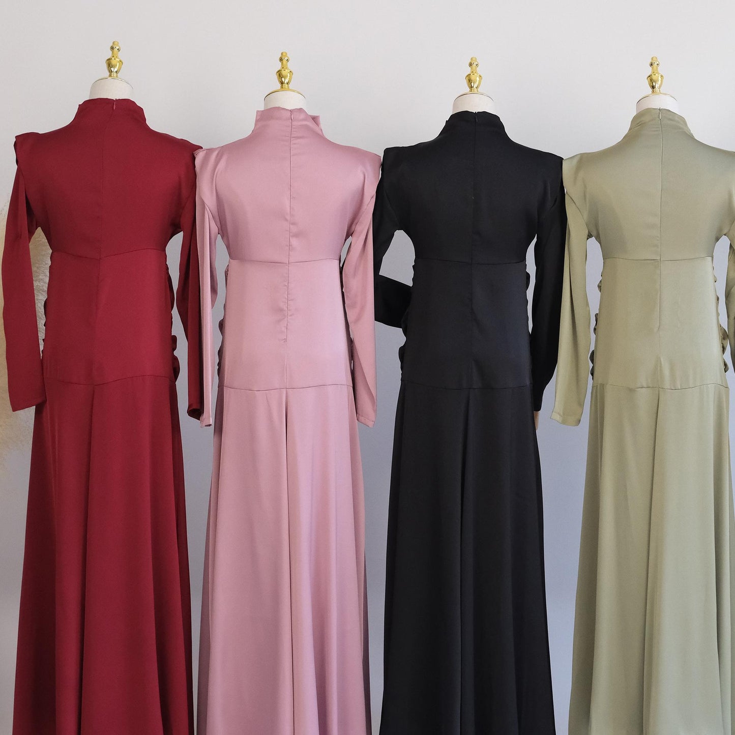 Robe de chambre amincissante à col montant de couleur unie HASASERIES HS1020