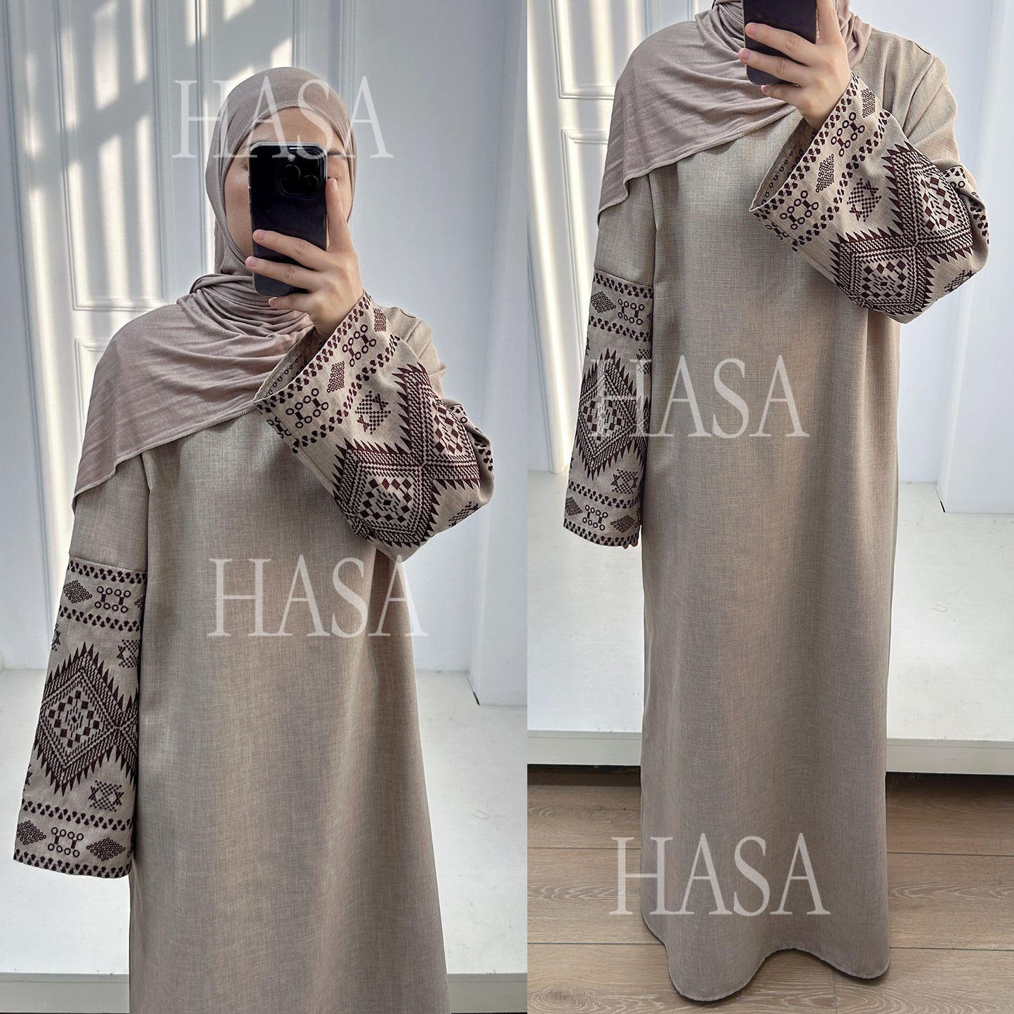 HS6533 Long robe with wide sleeves and exquisite embroidery