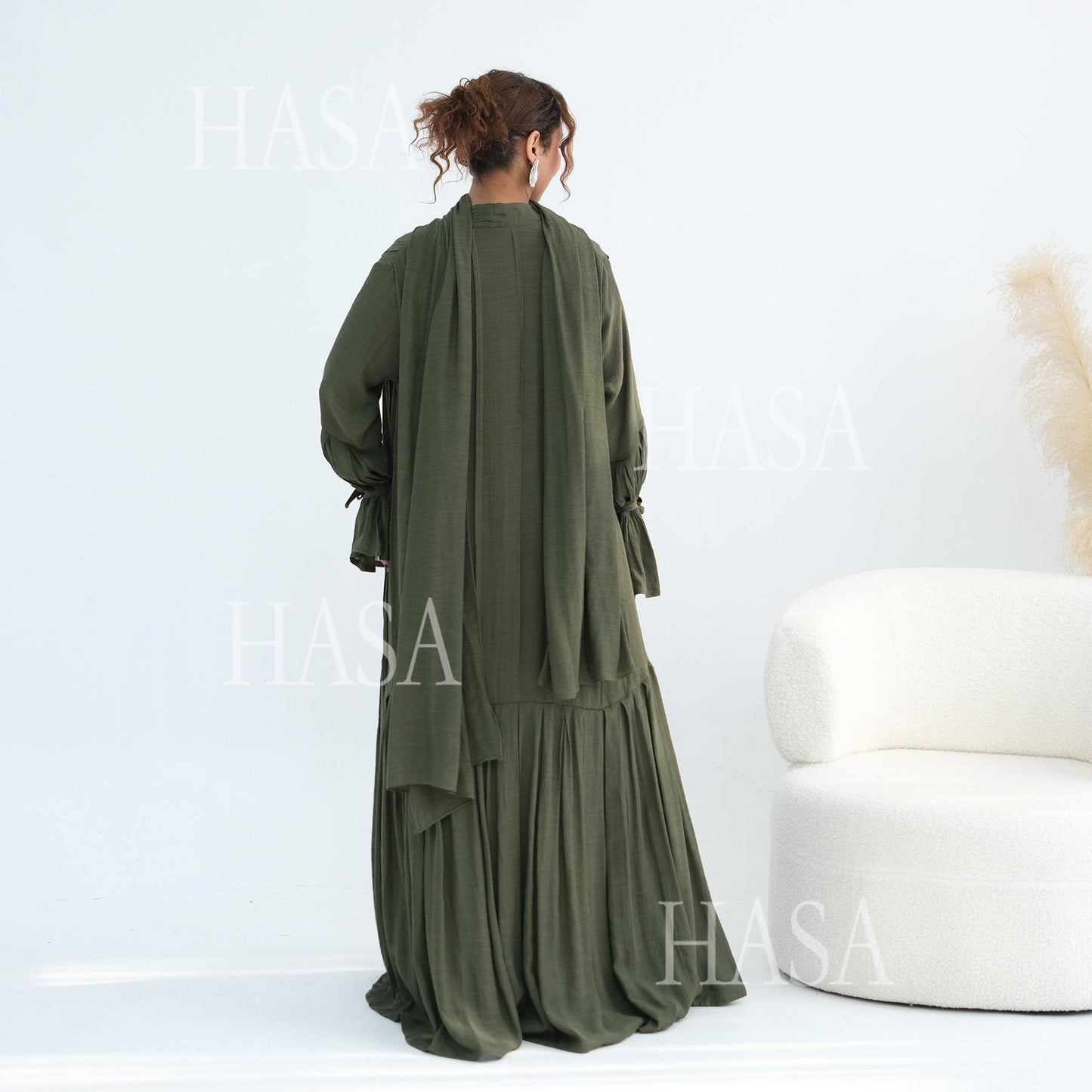 HASA HS6802 Flowy Abaya and Hijab Set You Will Love