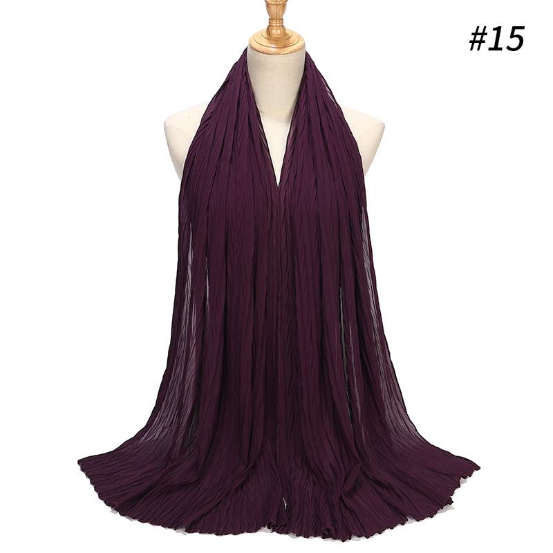 HASASERIES HS1137 Pearl Chiffon Baotou Scarf