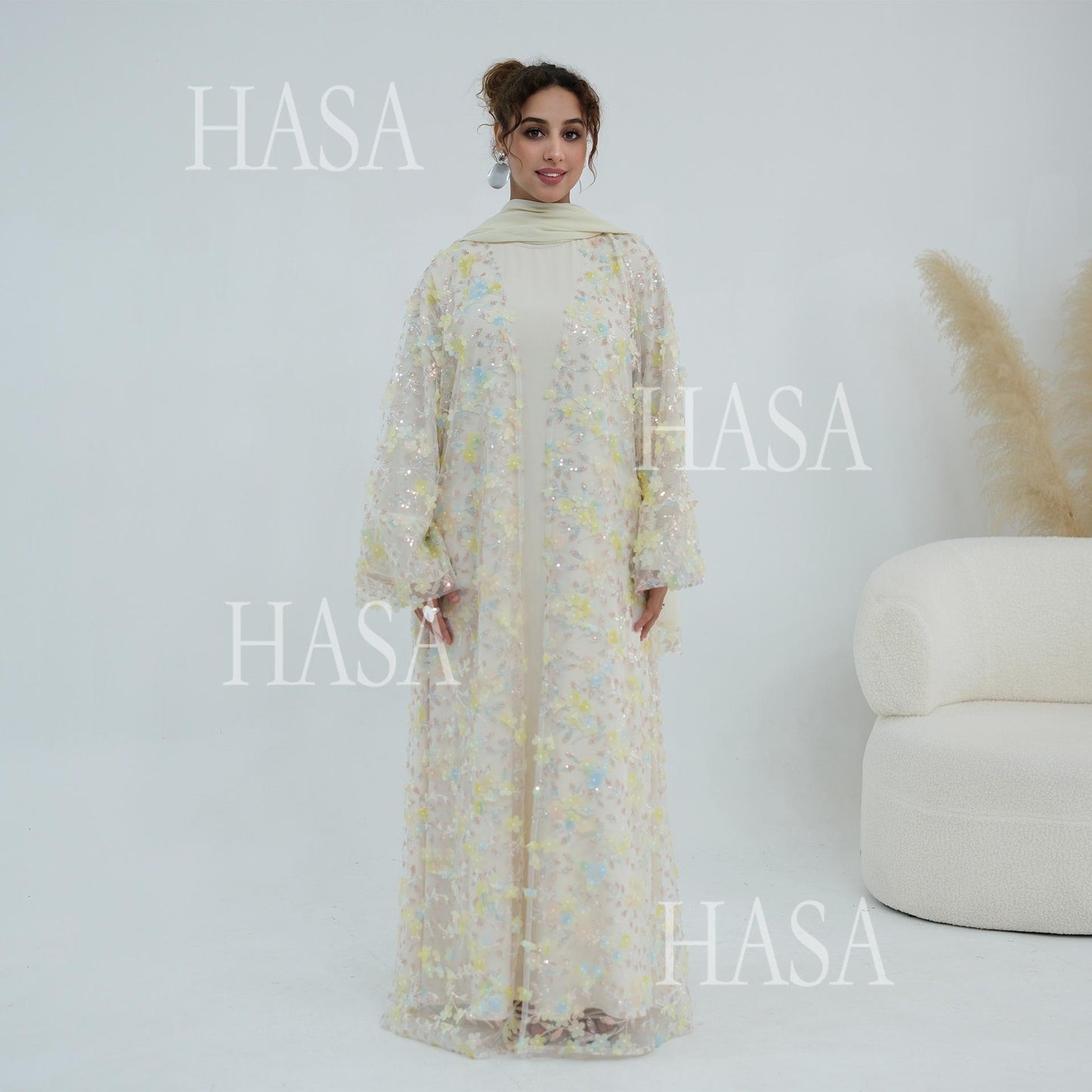 HASA HS6804 Premium Three Piece Abaya for Timeless Style