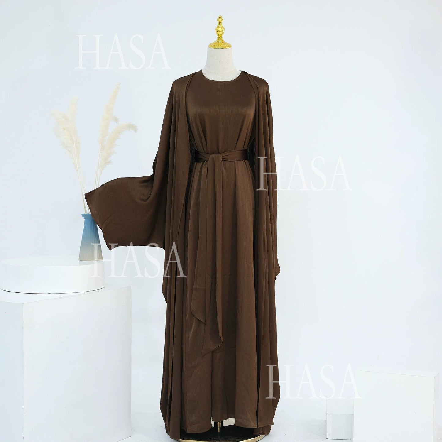HS6575 Elegant Two-piece Cardigan Robe Set