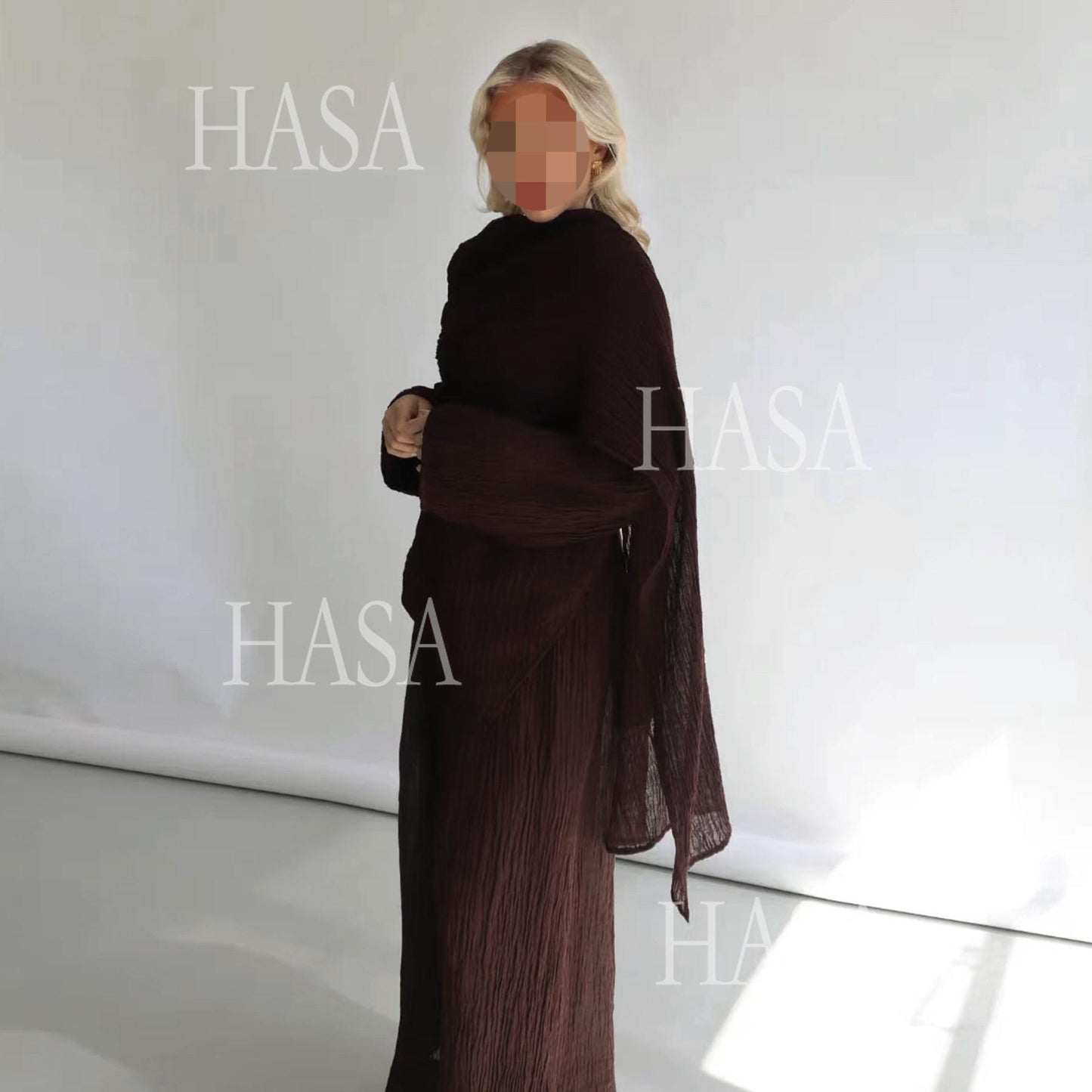 HS6568 Solid Color Design Top + Pants Two-piece Set for Daily Personality Wear