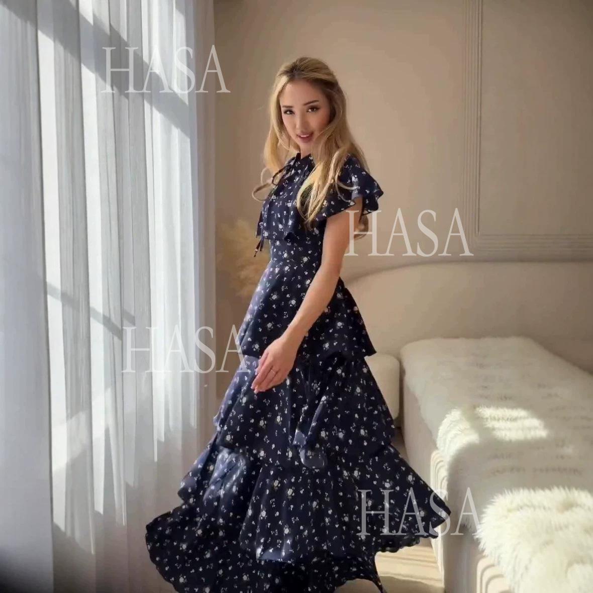 HASA HS6800 Dreamy Ruffle Maxi Dress for Special Days