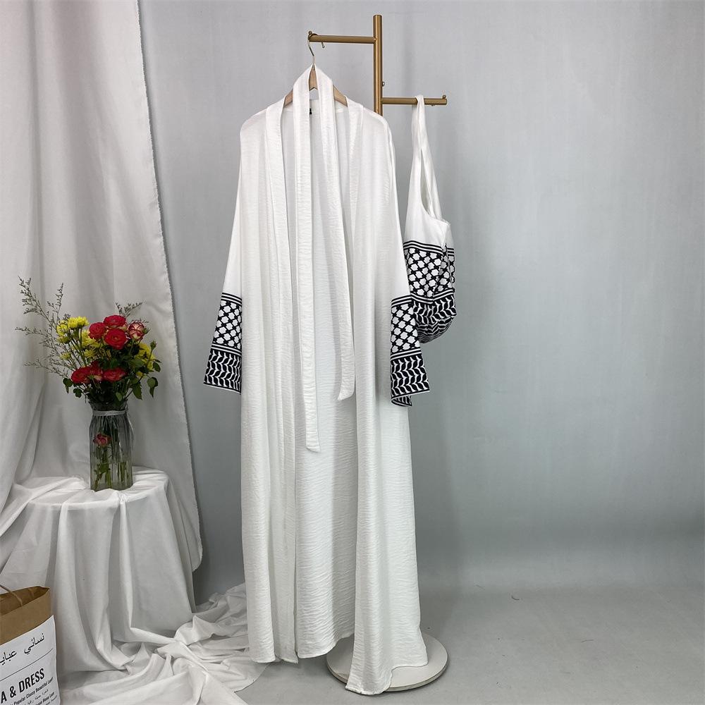 HASA HS6816 Fashion Printed Spliced Cardigan Robe with Bag