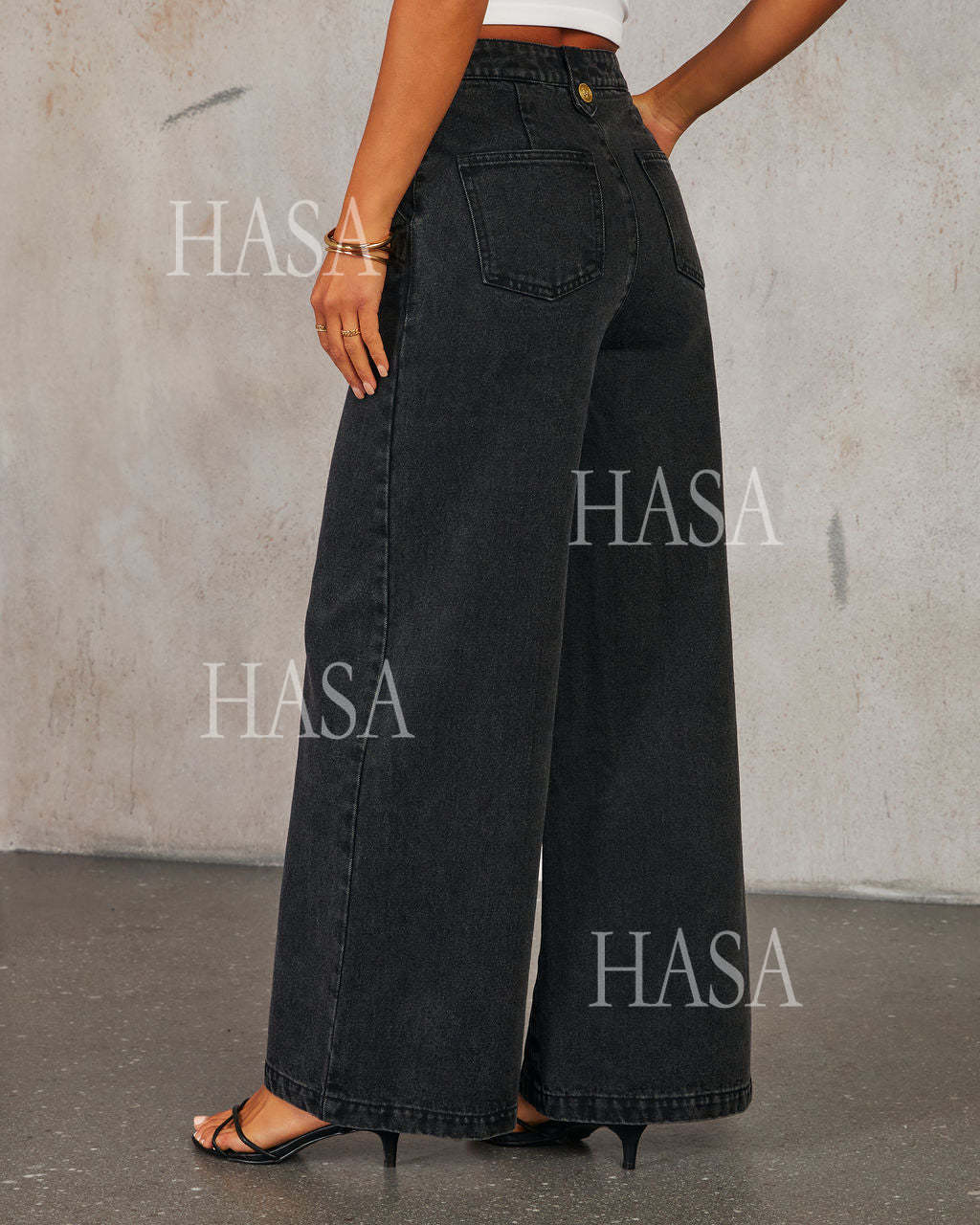 HASA HS6099 Casual Chic Denim Two Piece Outfit for Women