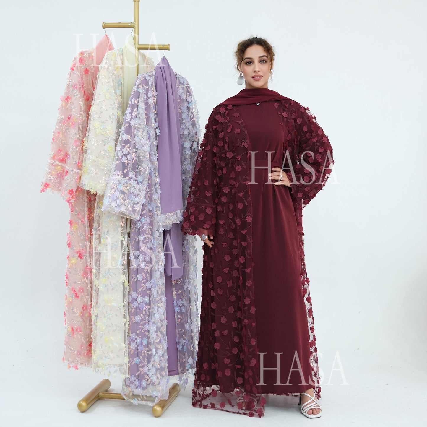 HASA HS6804 Premium Three Piece Abaya for Timeless Style