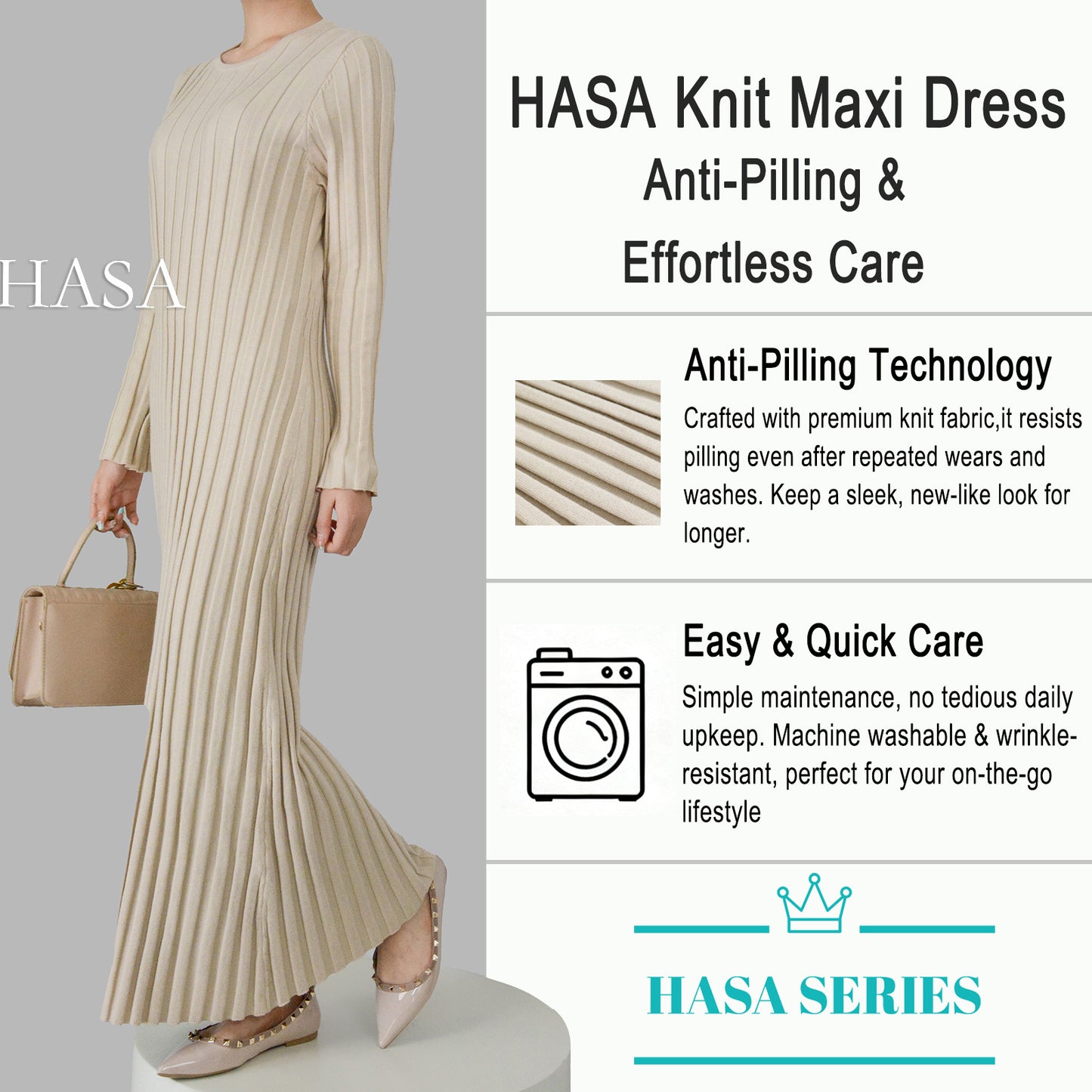 HS0112 Knitted long dress warm for autumn and winter