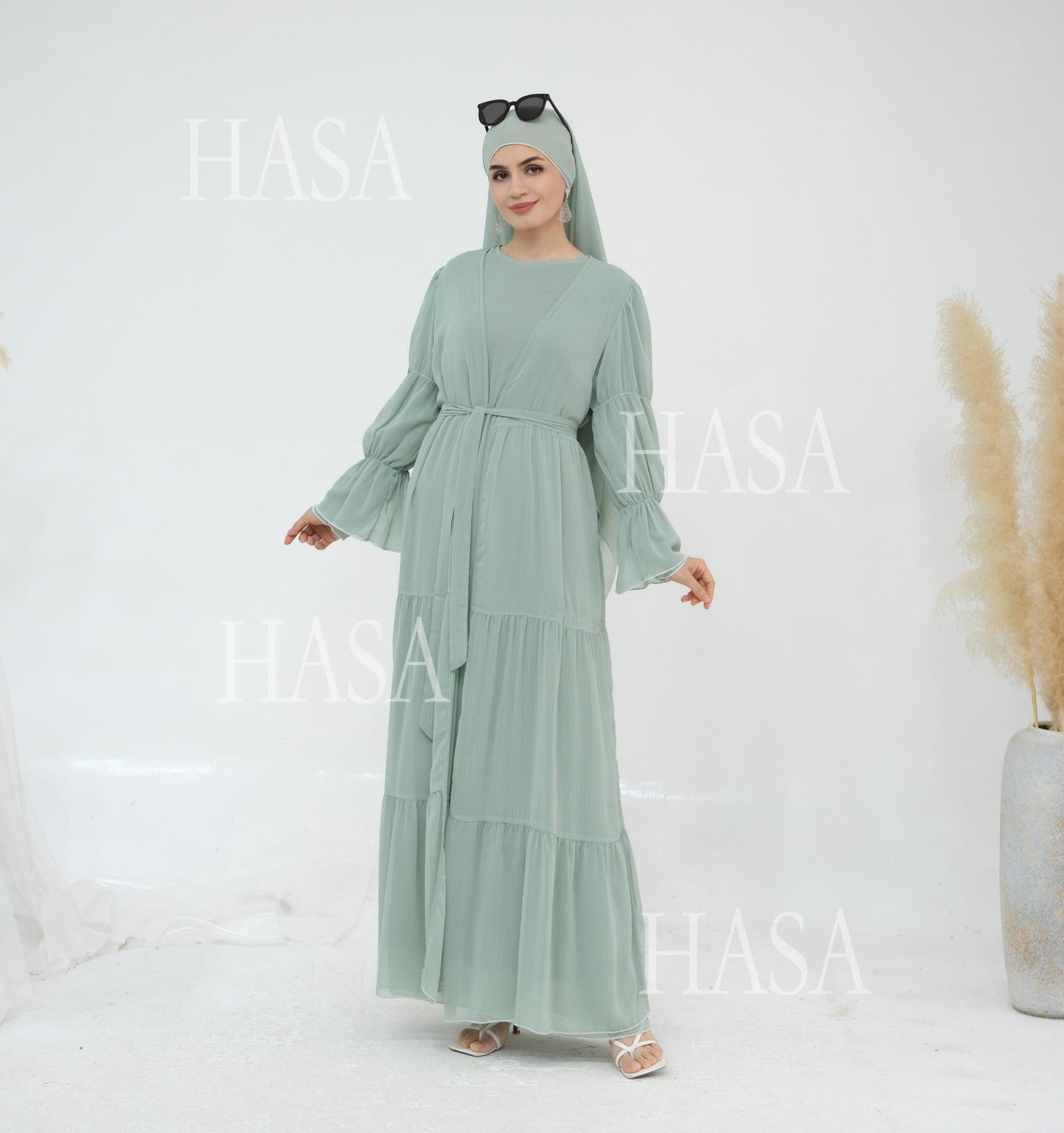 HS5880 Chiffon Texture Layered Design, A Two-way Dress Suitable for Both Daily and Formal Occasions