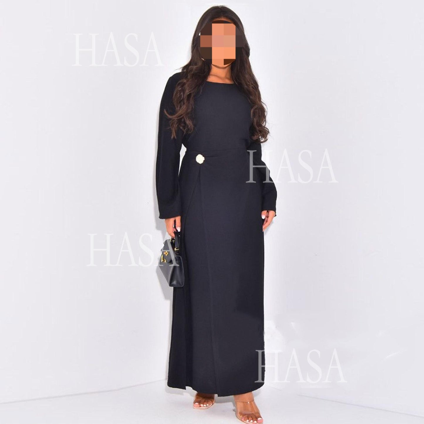HS6549 Minimalist Abaya with Waist Detail