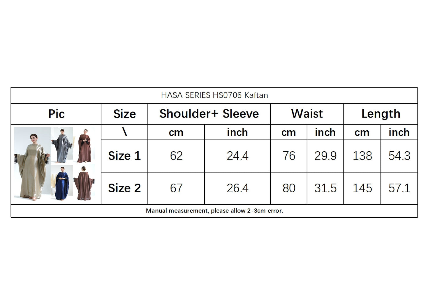 HASA HS0706 Metallic Elegance Flowing Kaftan Series