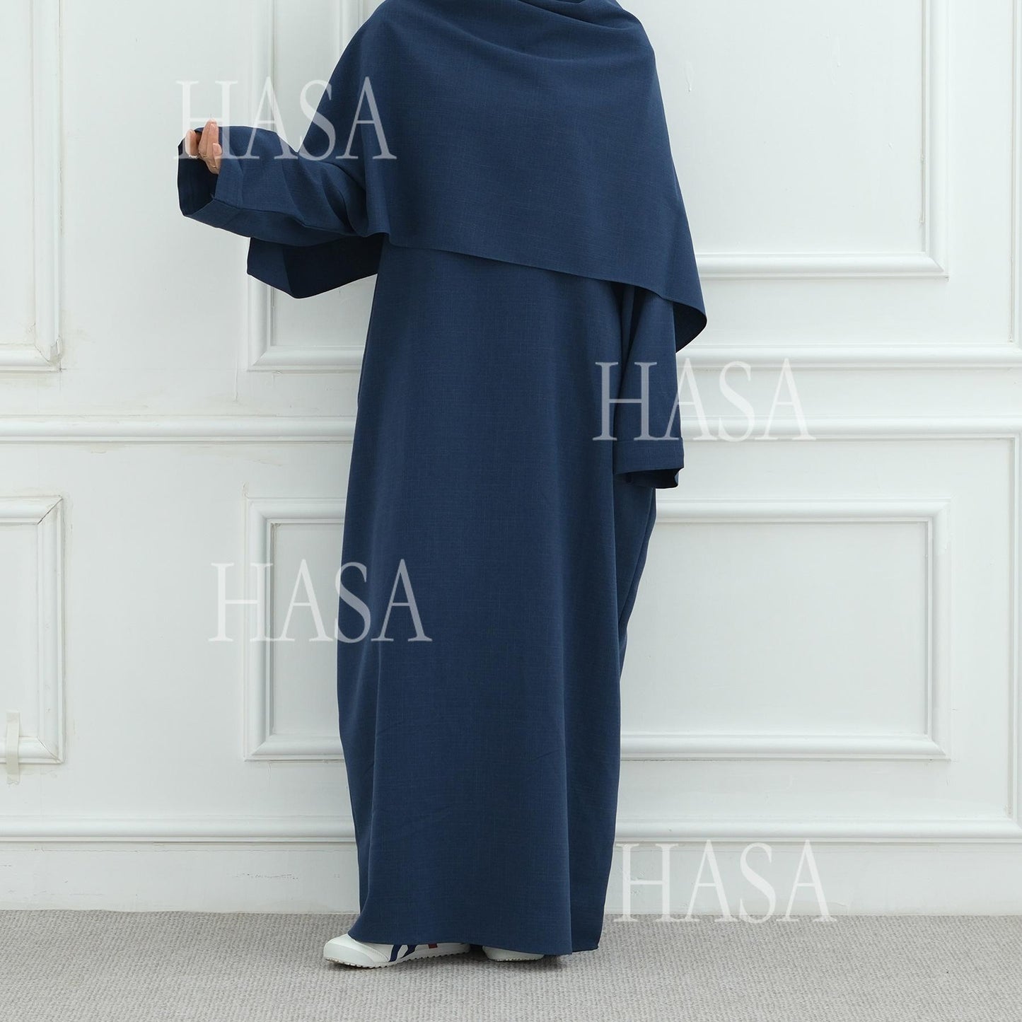 HS6577 Women's Solid Color Two-piece Long Skirt with Shawl Abaya