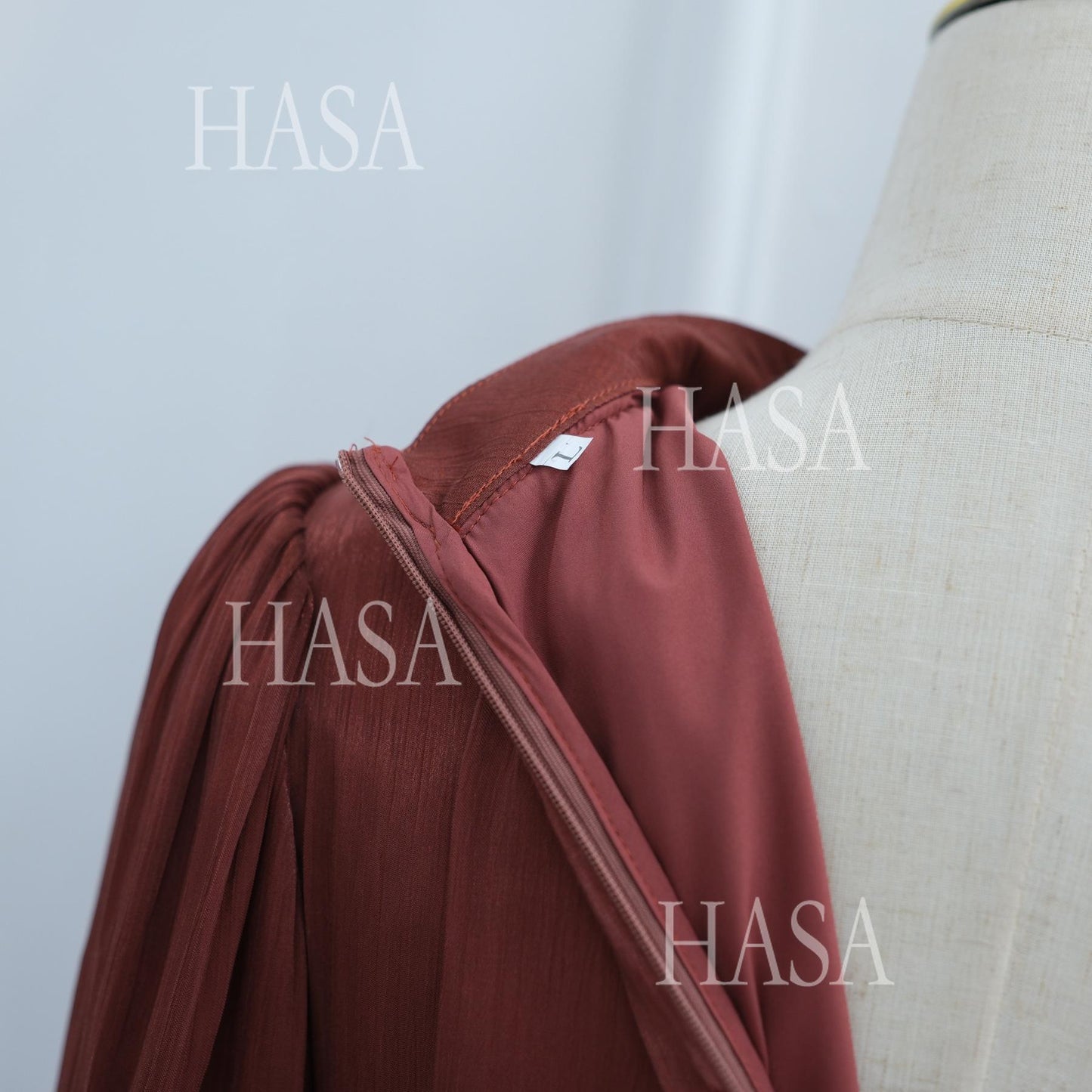 HASA HS6803 Chic Ruched Maxi Dress with Elegant Flow
