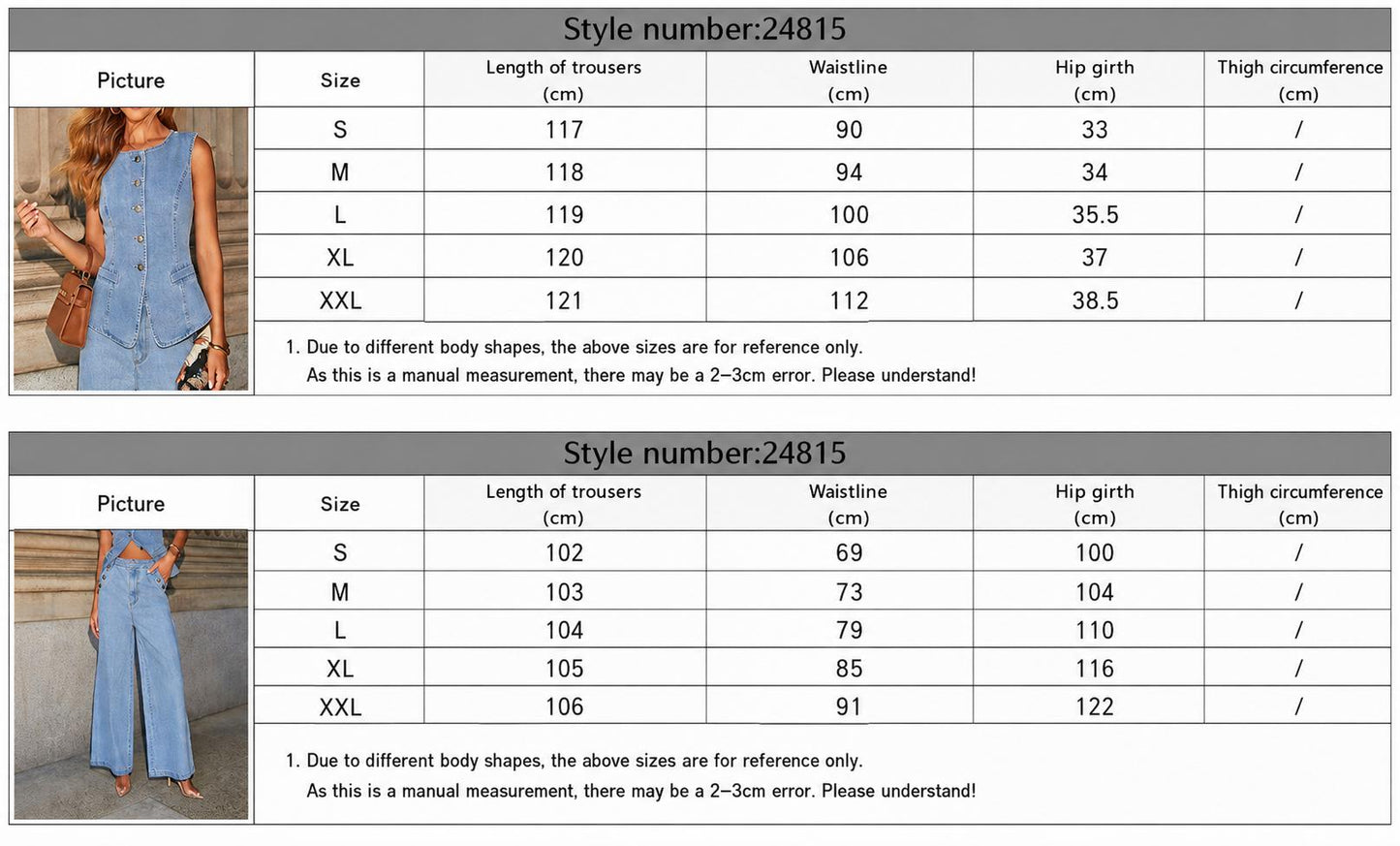 HASA HS6099 Casual Chic Denim Two Piece Outfit for Women