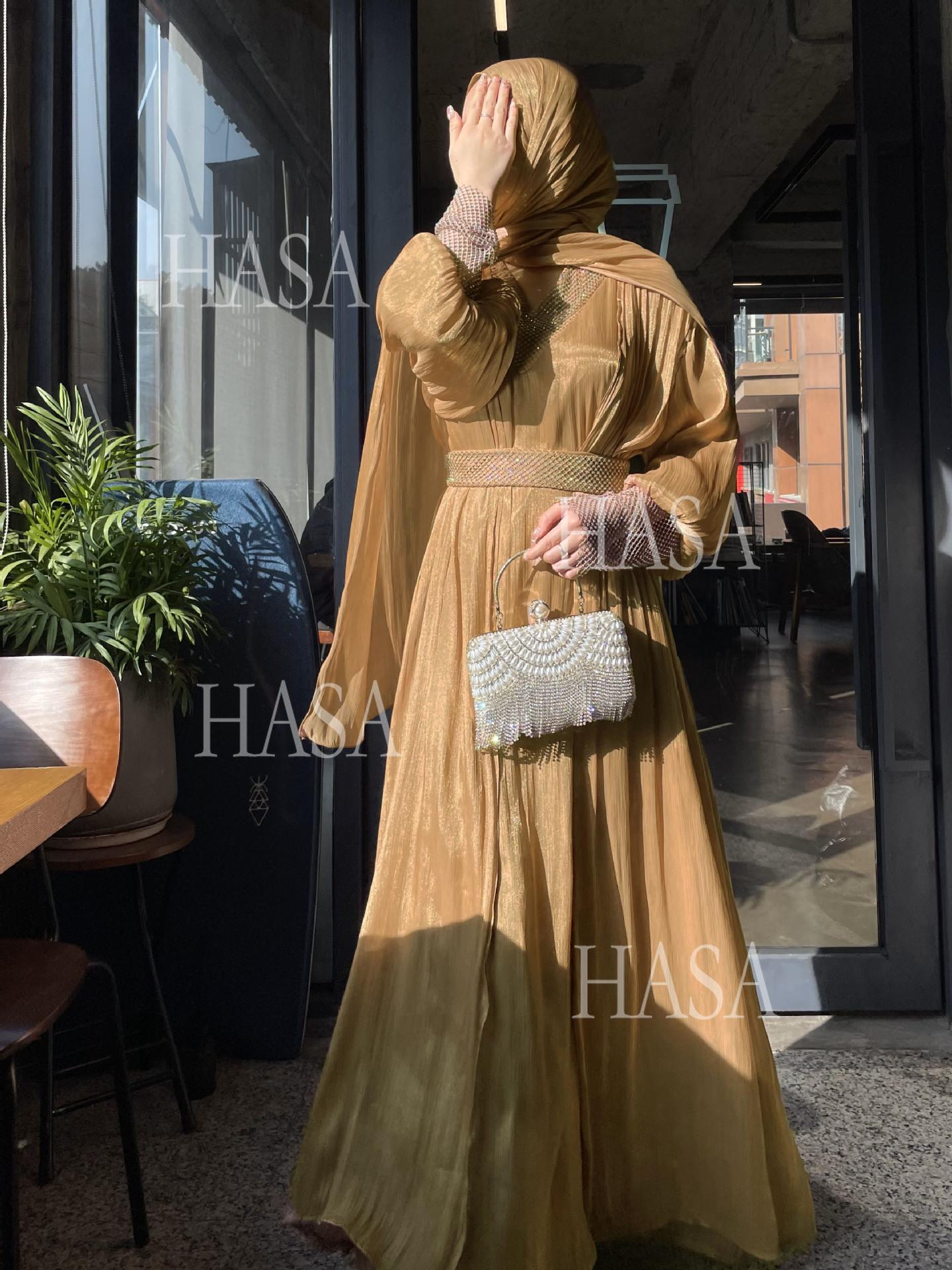 HS6481  Chiffon Robe 4 - Piece Set for Graceful Look