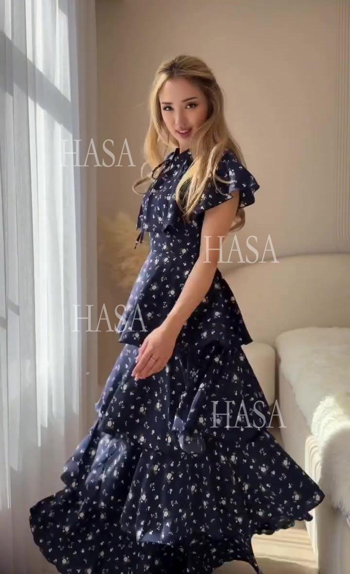 HASA HS6800 Dreamy Ruffle Maxi Dress for Special Days