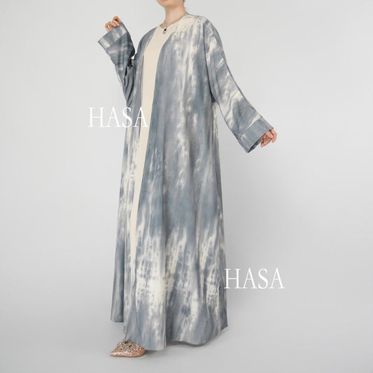HS6322 Elegant Lightweight Printed Long Cardigan(Abaya Size 52-54)